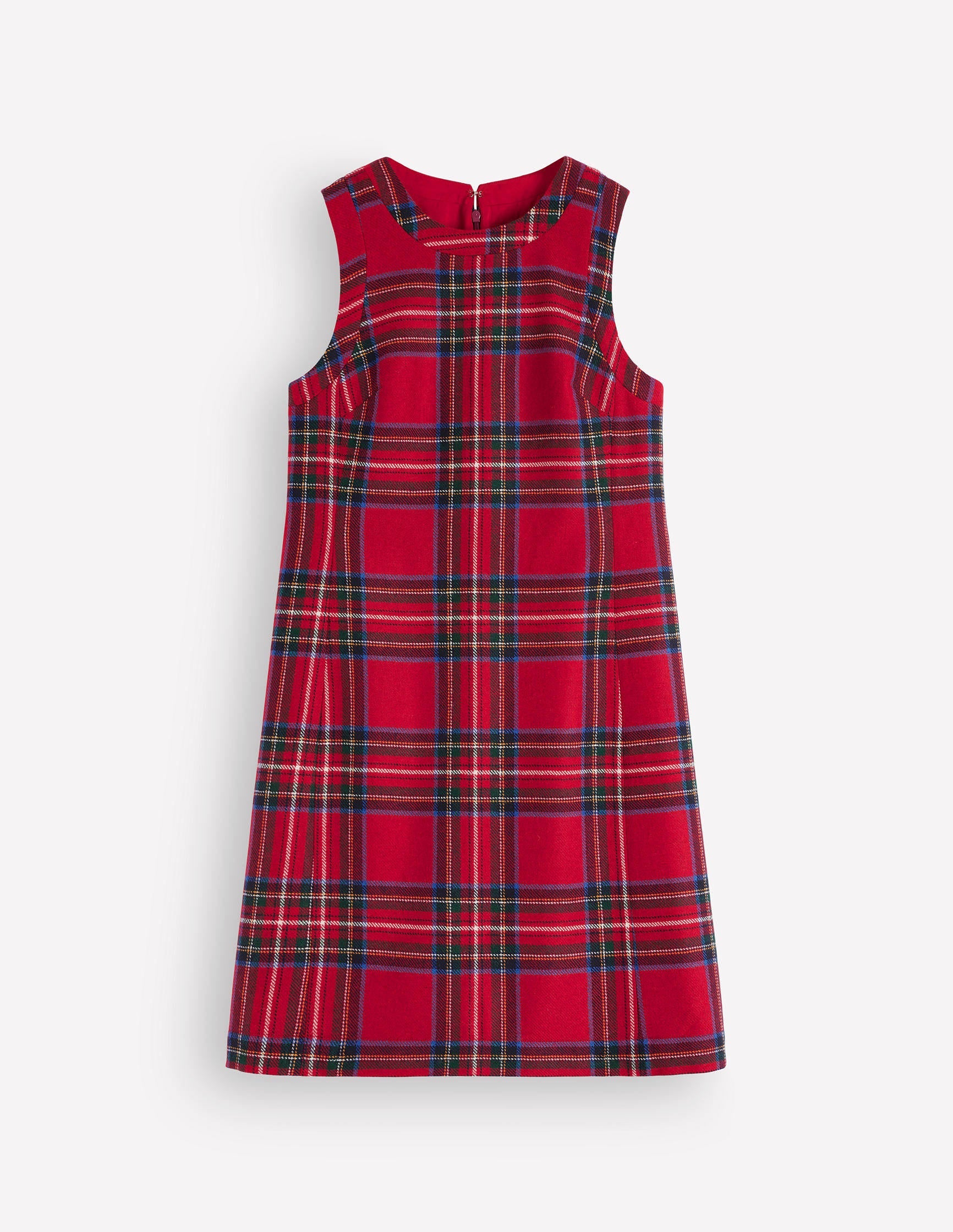 Lou Wool Check Shift Dress-Red, Blue and Green Check-9