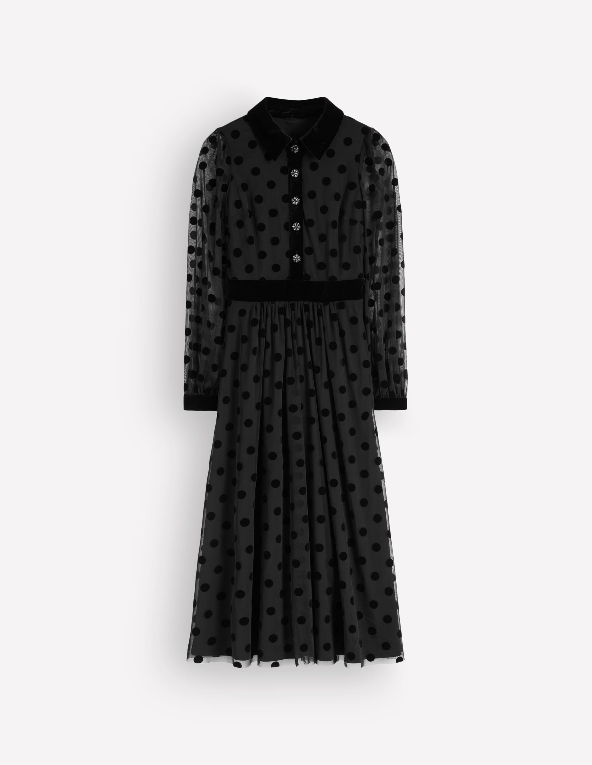Contrast Detail Tulle Dress - Black | Boden USA