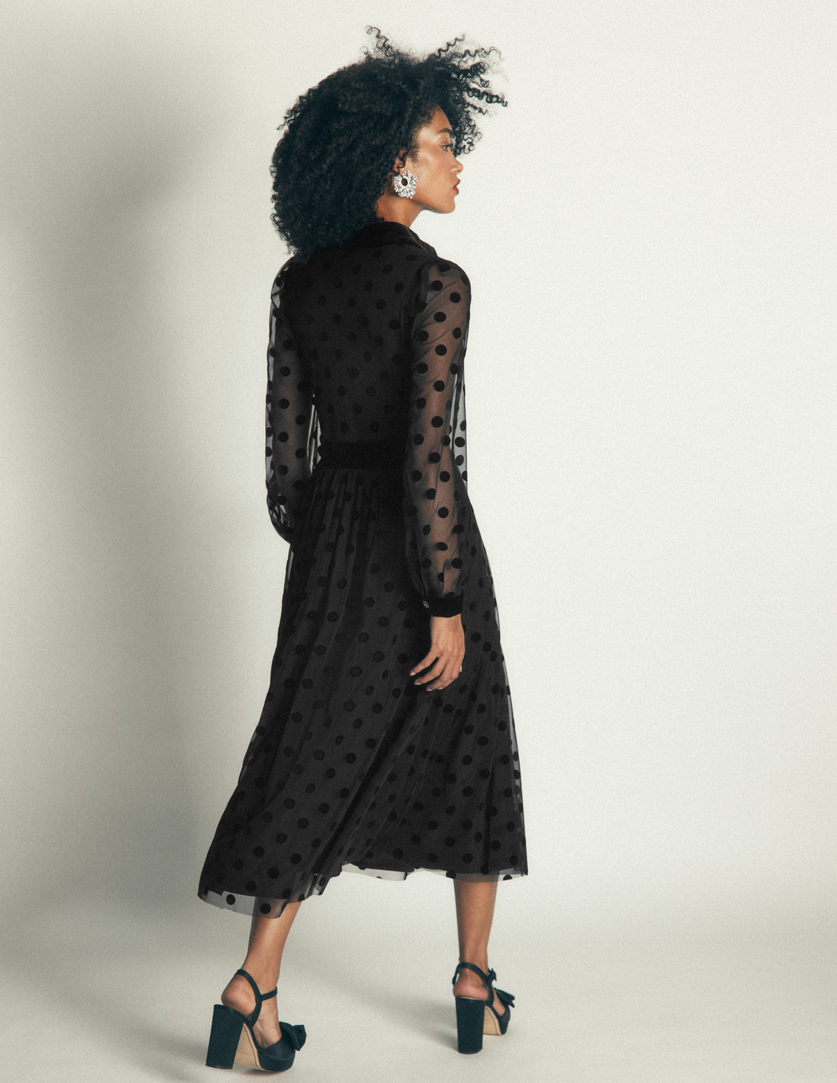 Contrast Detail Tulle Dress-Black-4