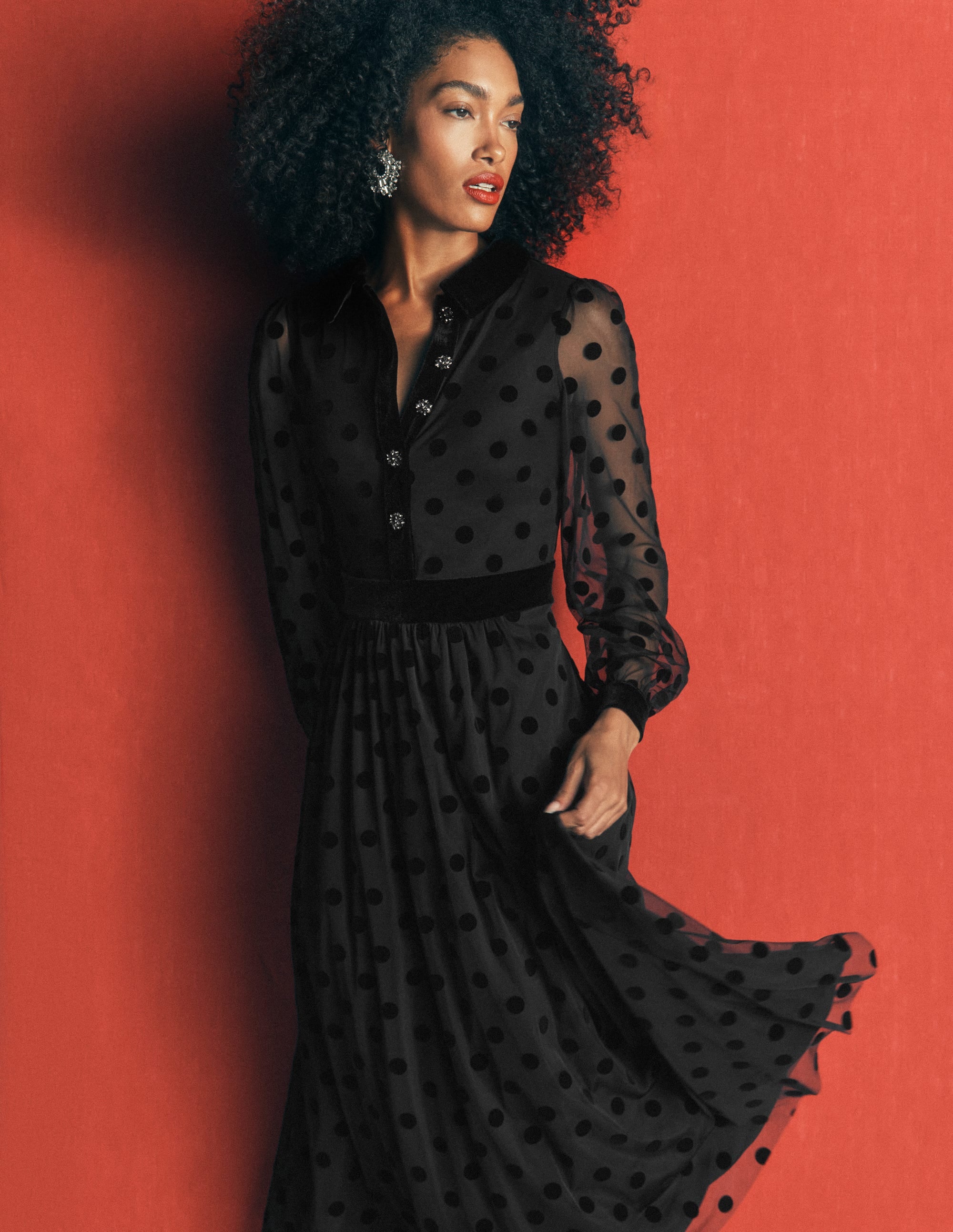Contrast Detail Tulle Dress - Black | Boden USA