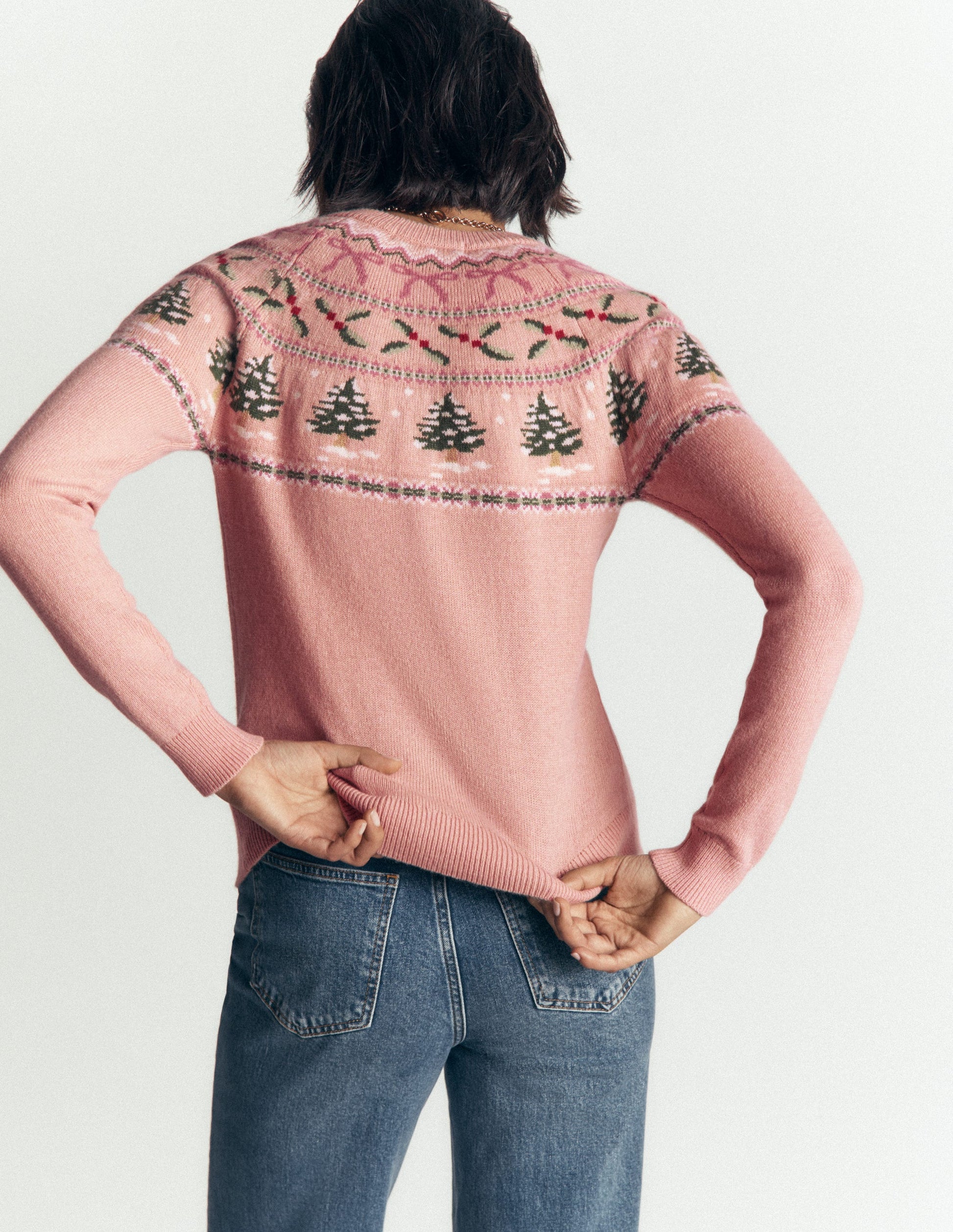 Edie Fair Isle Cardigan-Pink fair isle-3