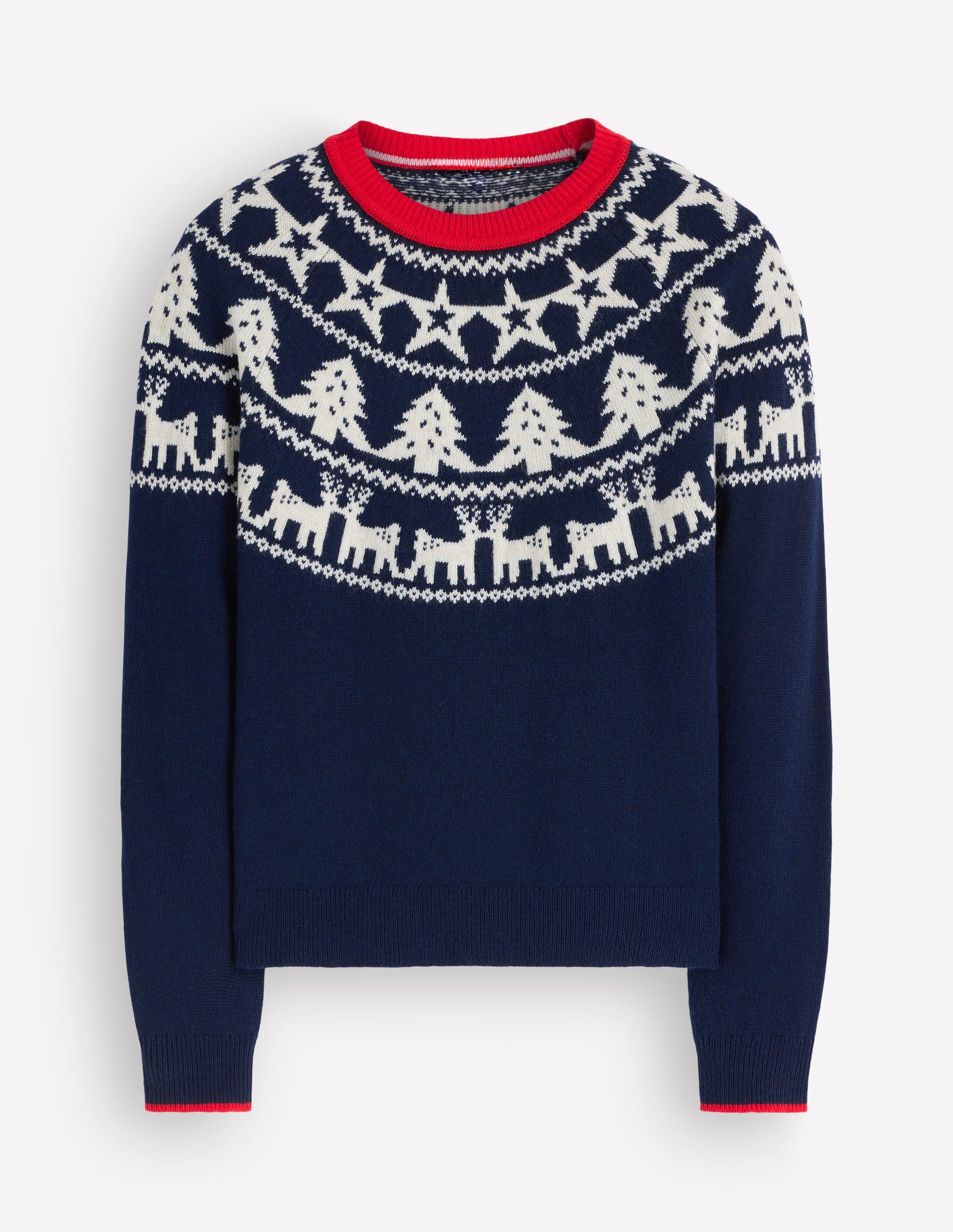 Edie Fair Isle Sweater-Navy reindeer-6