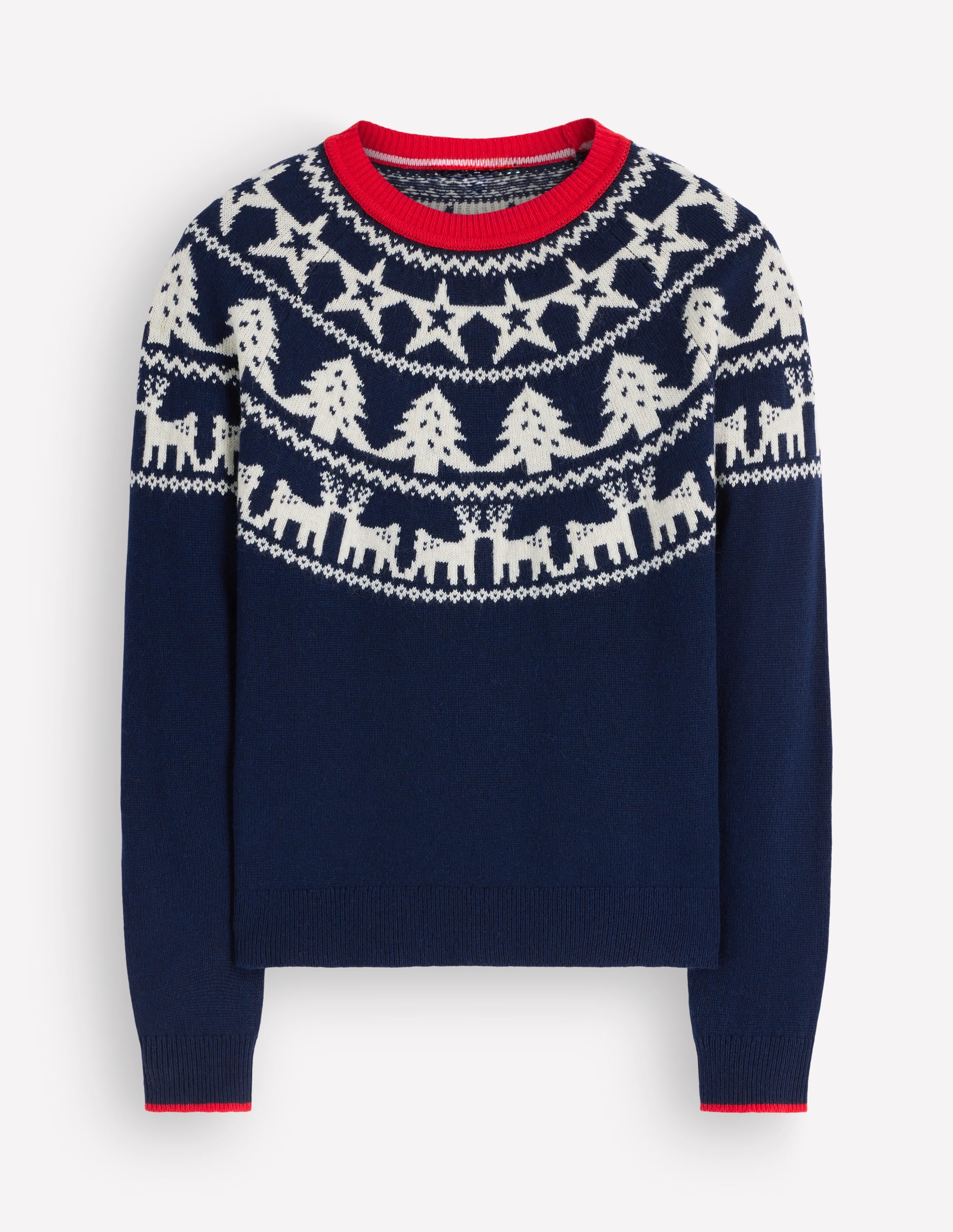Edie Fair Isle Sweater-Navy reindeer - Image 6
