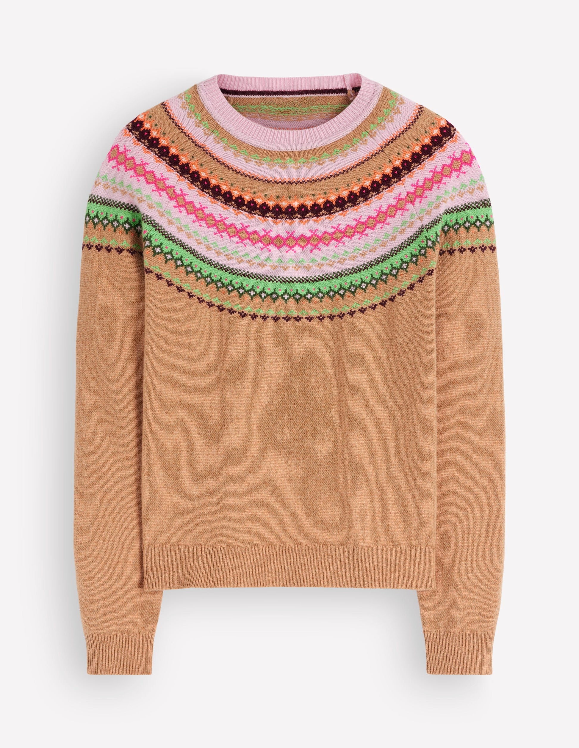 Edie Fair Isle Sweater-Camel fair isle-6
