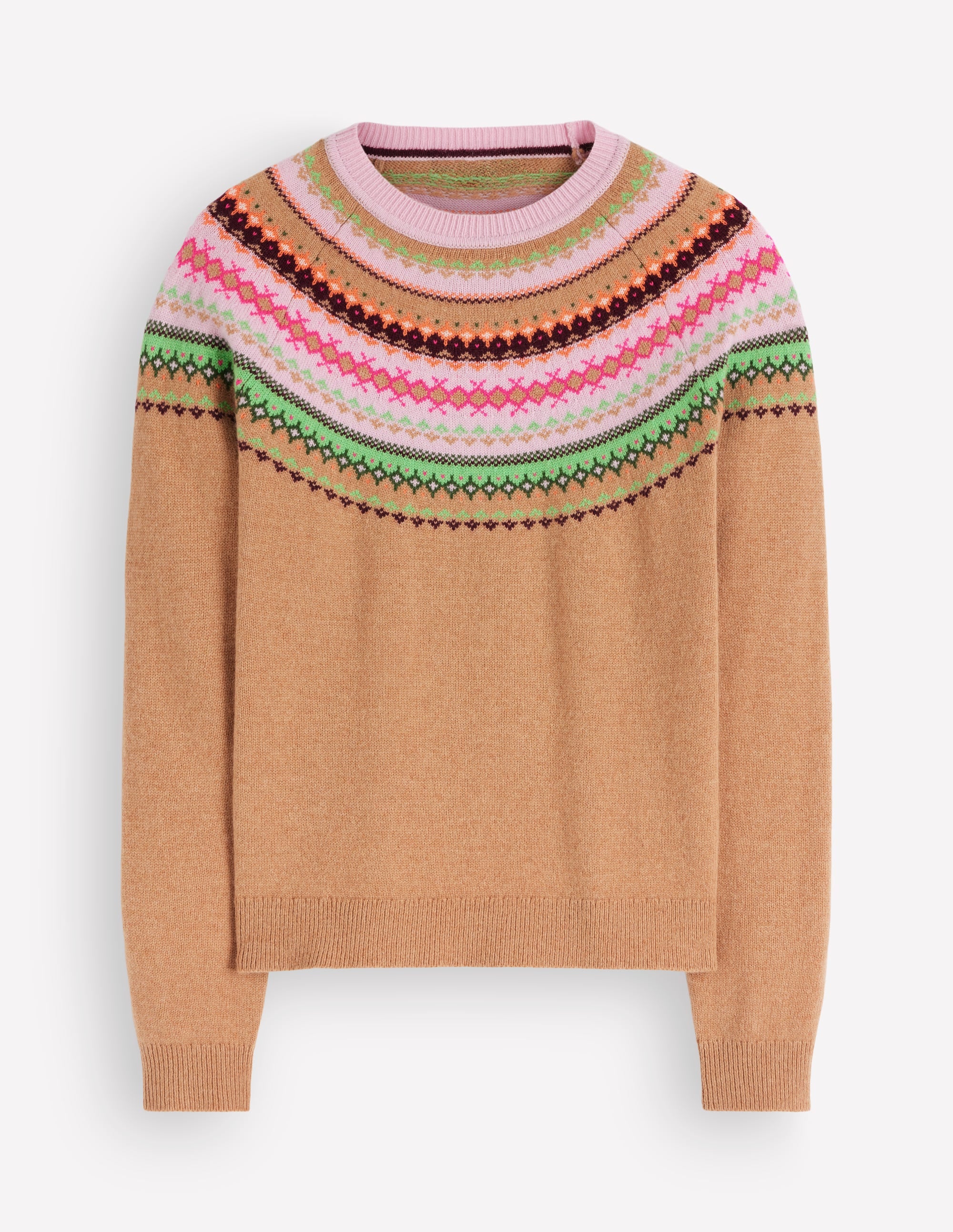 Edie Fair Isle Sweater-Camel fair isle - Image 6