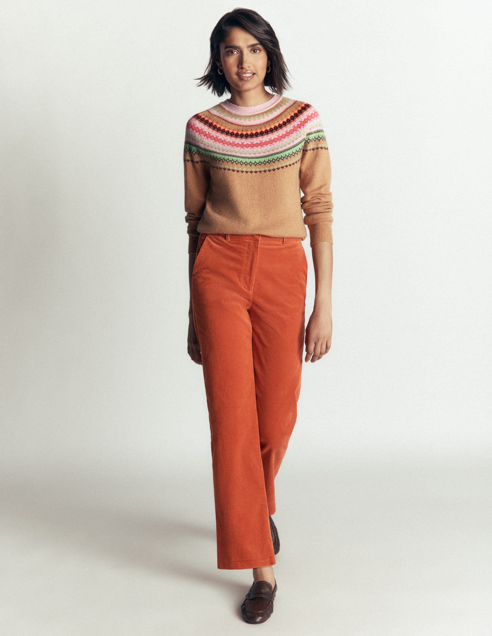 Edie Fair Isle Sweater-Camel fair isle - Image 4