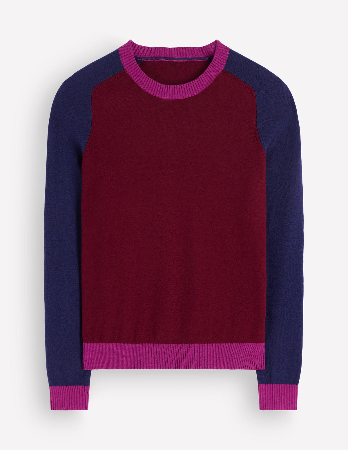 Meg Raglan Sleeve Sweater-Merlot, Colour Block-5