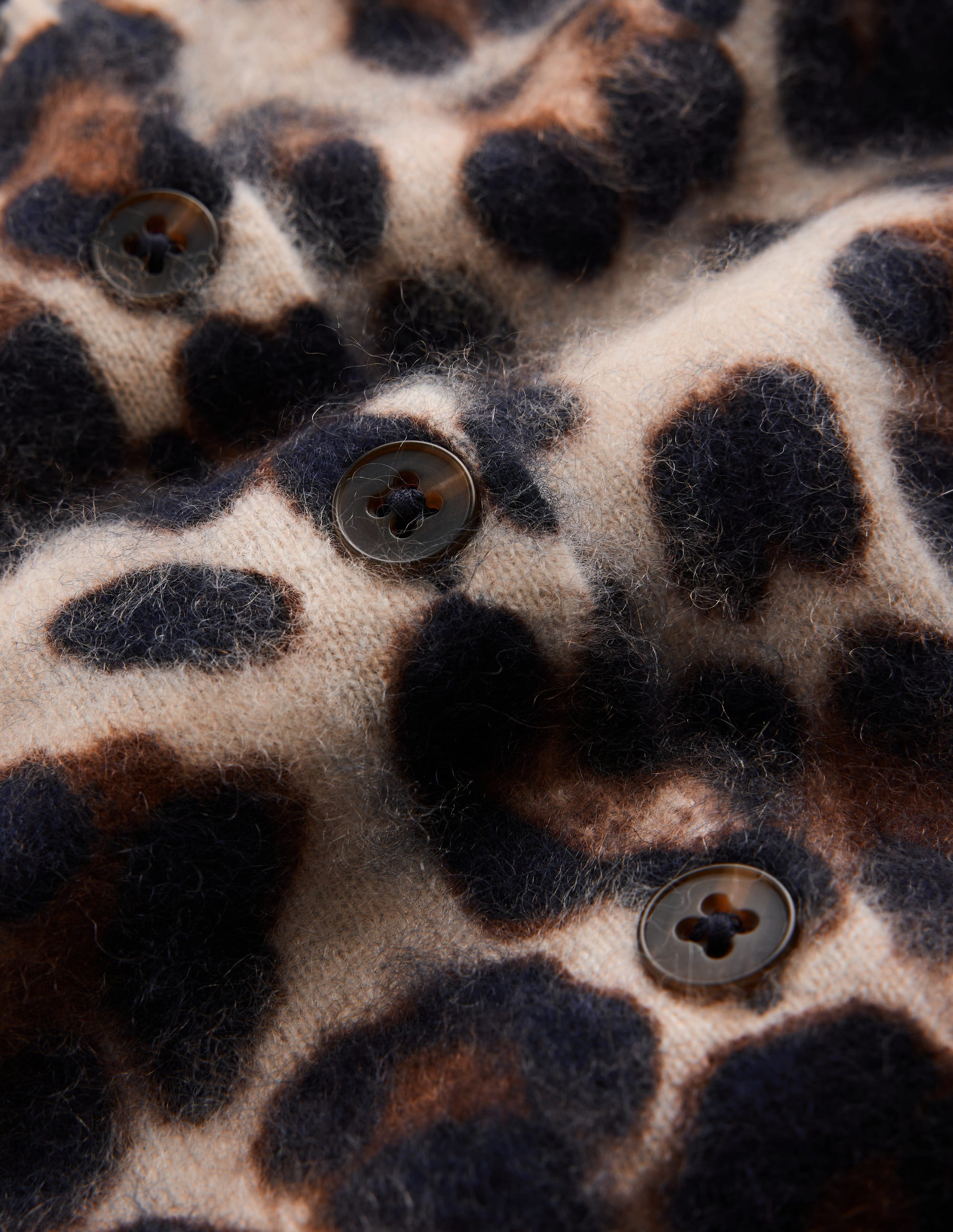 Kat Brushed Cashmere Cardigan-Camel, Leopard - Image 6