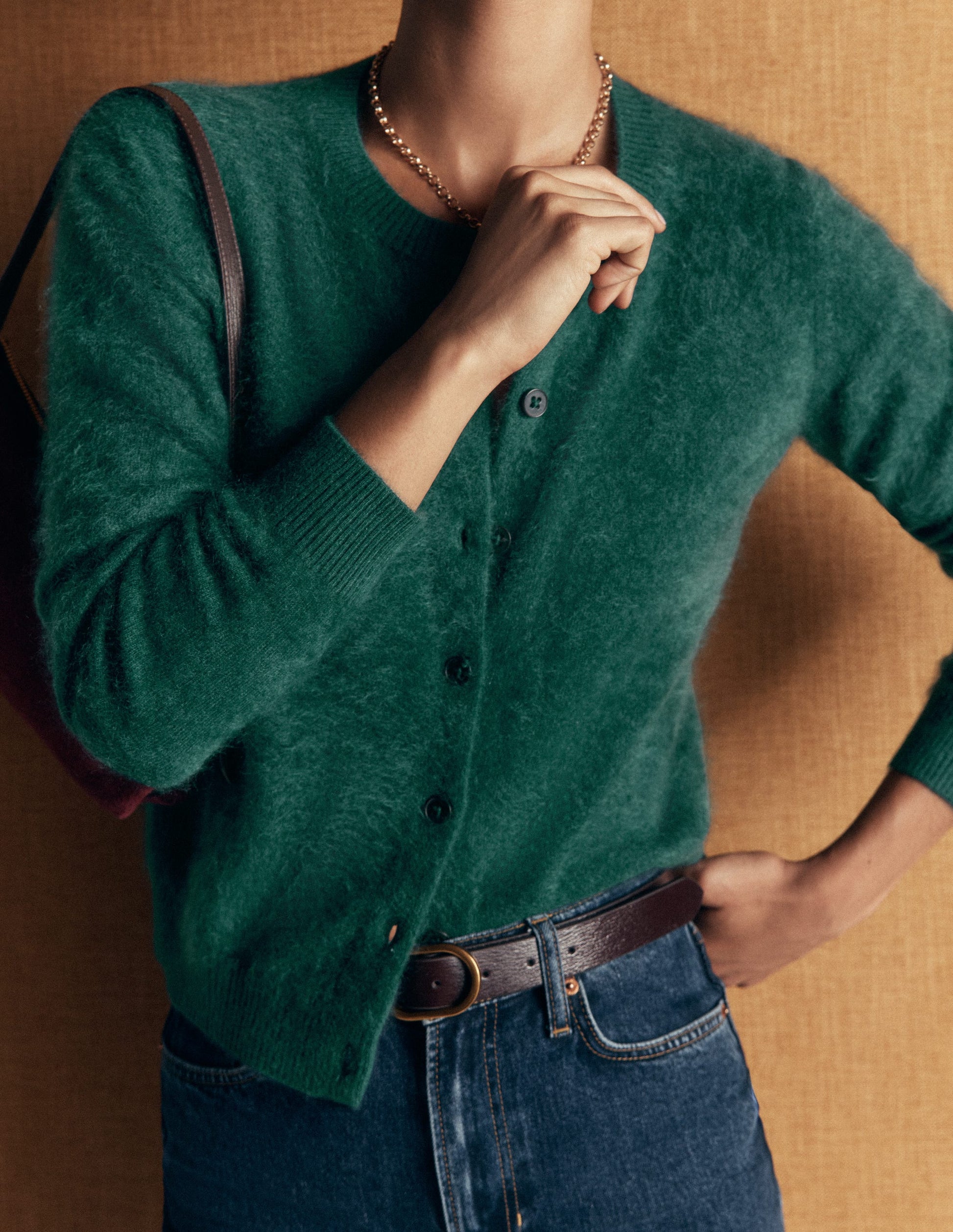 Kat Brushed Cashmere Cardigan-Midnight Teal-2