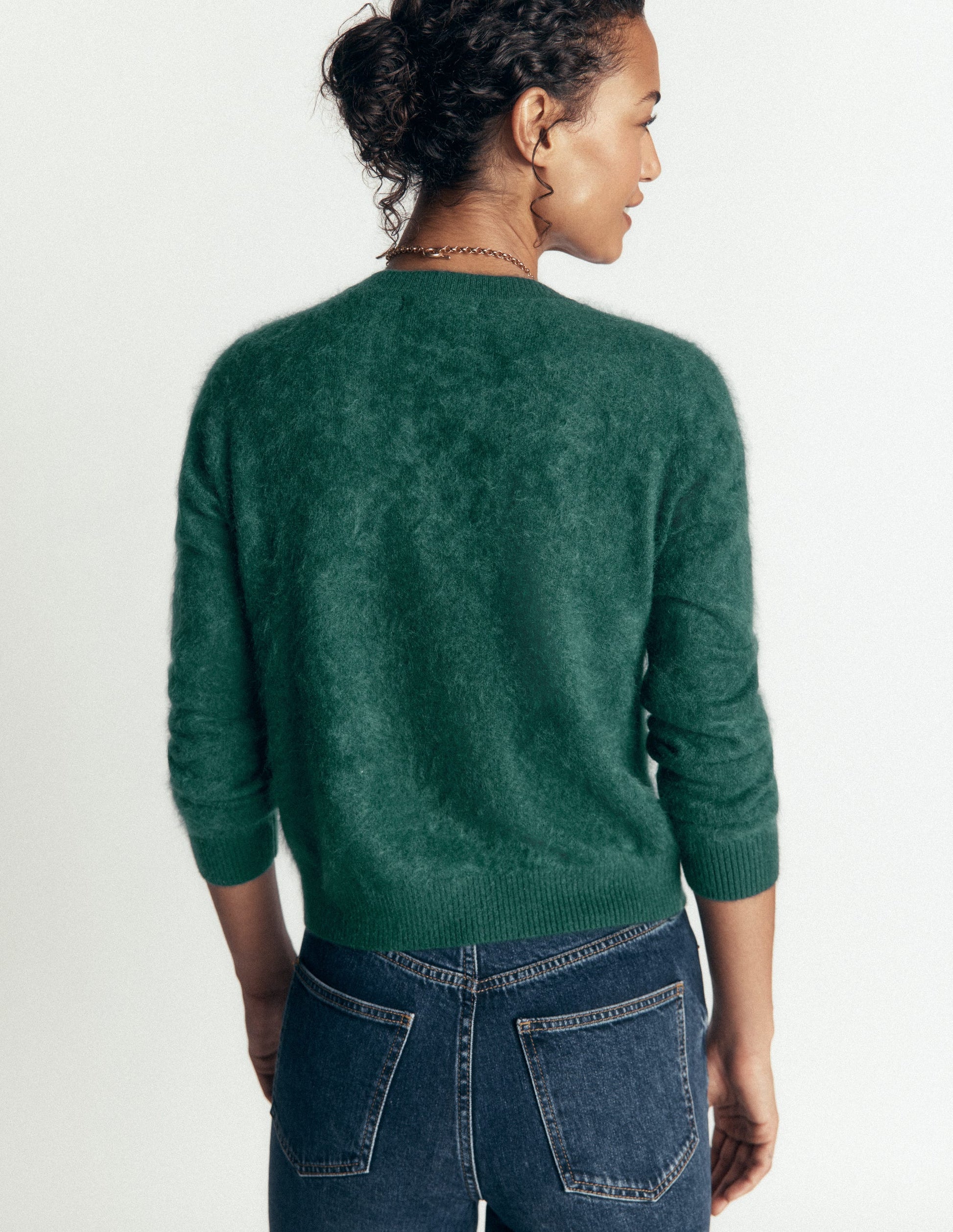 Kat Brushed Cashmere Cardigan-Midnight Teal-3