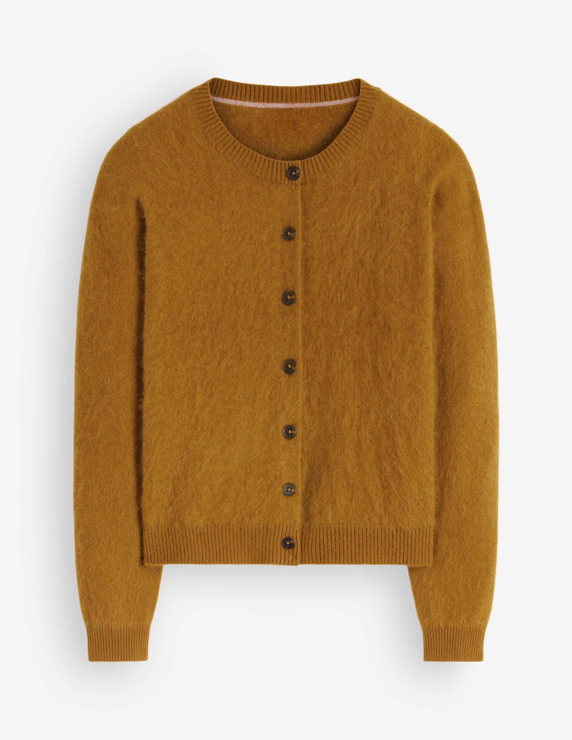 Kat Brushed Cashmere Cardigan-Toffee Brown - Image 6