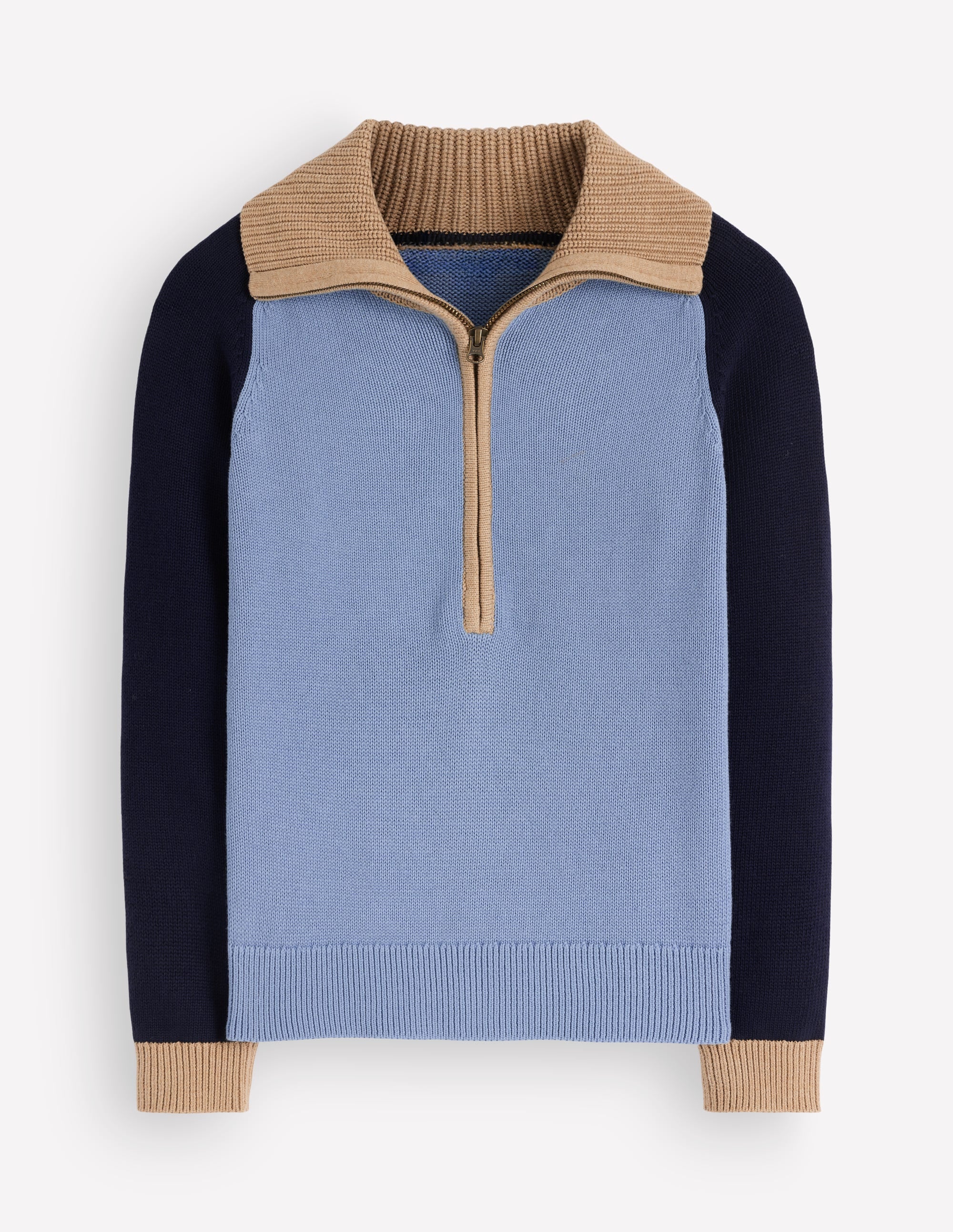 Lucy Half Zip Sweater-Blue Colour Block - Image 6