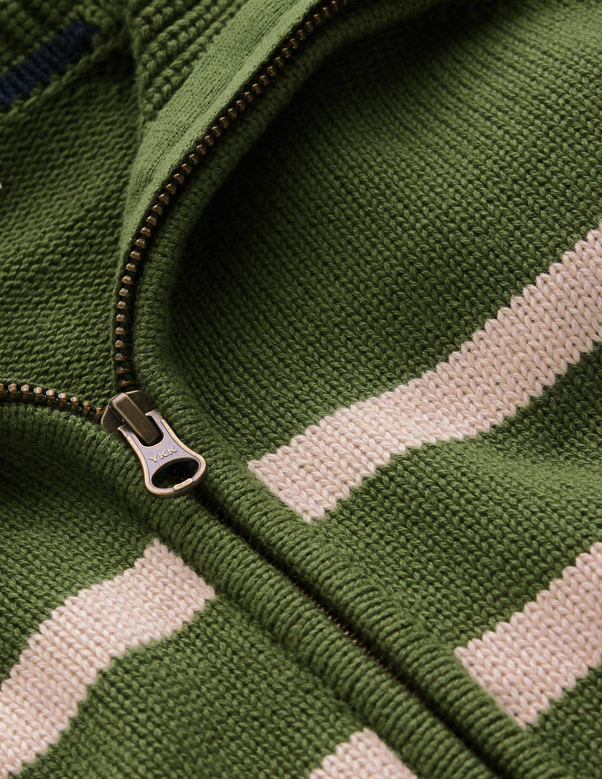 Lucy Half Zip Sweater-Green Stripe-7