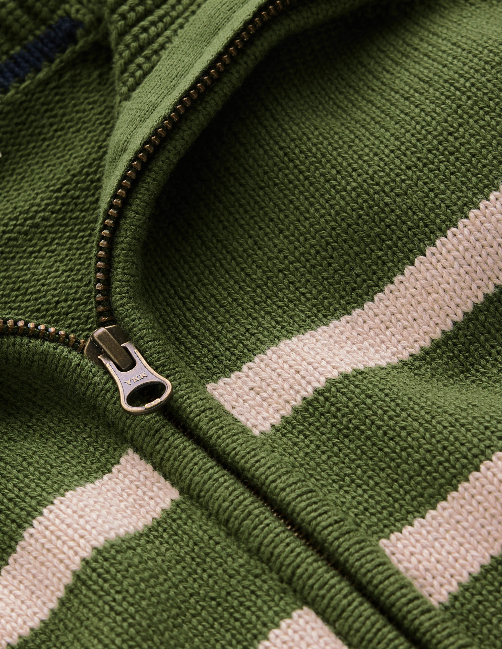 Lucy Half Zip Sweater-Green Stripe - Image 7