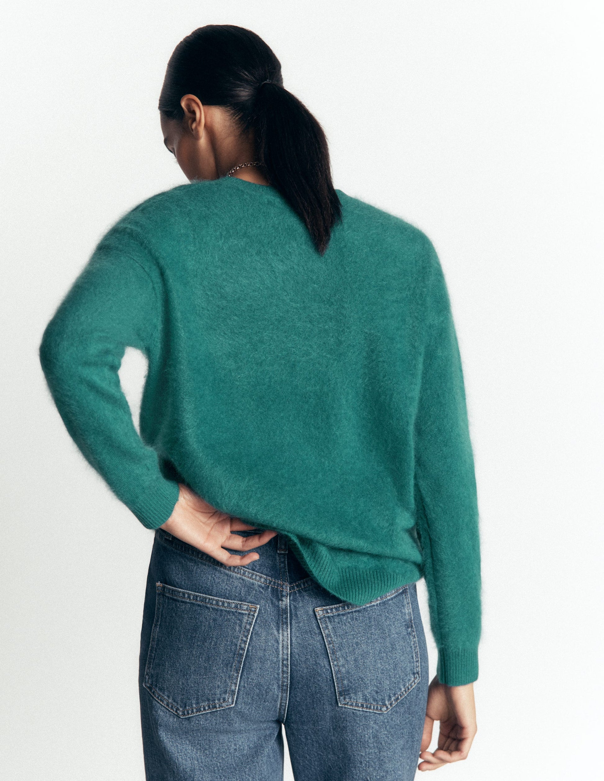 Kat Brushed Cashmere Sweater-Deep Sea Depths-3