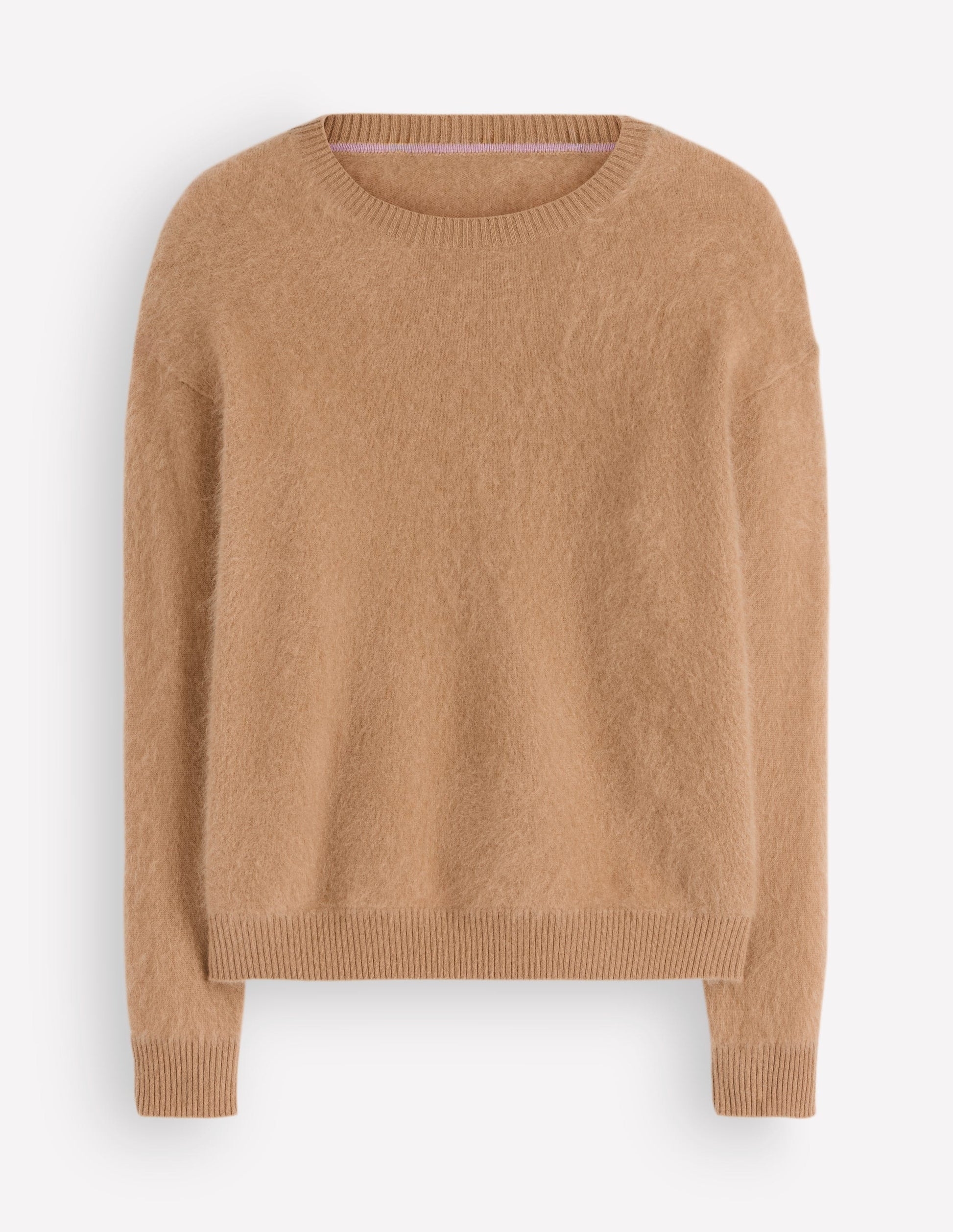 Kat Brushed Cashmere Sweater-Camel Melange-5