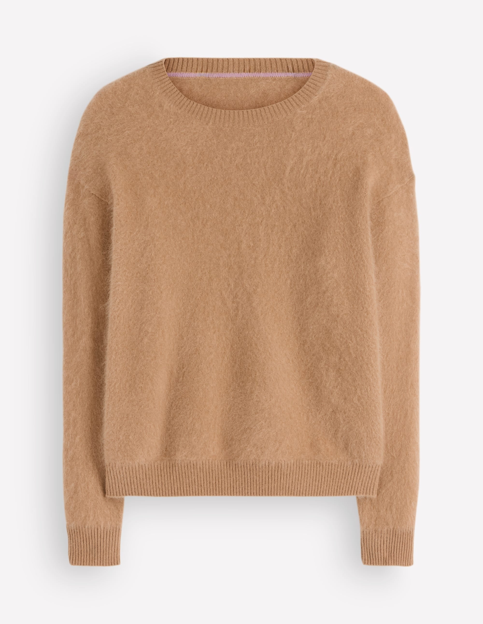 Kat Brushed Cashmere Sweater-Camel Melange - Image 5