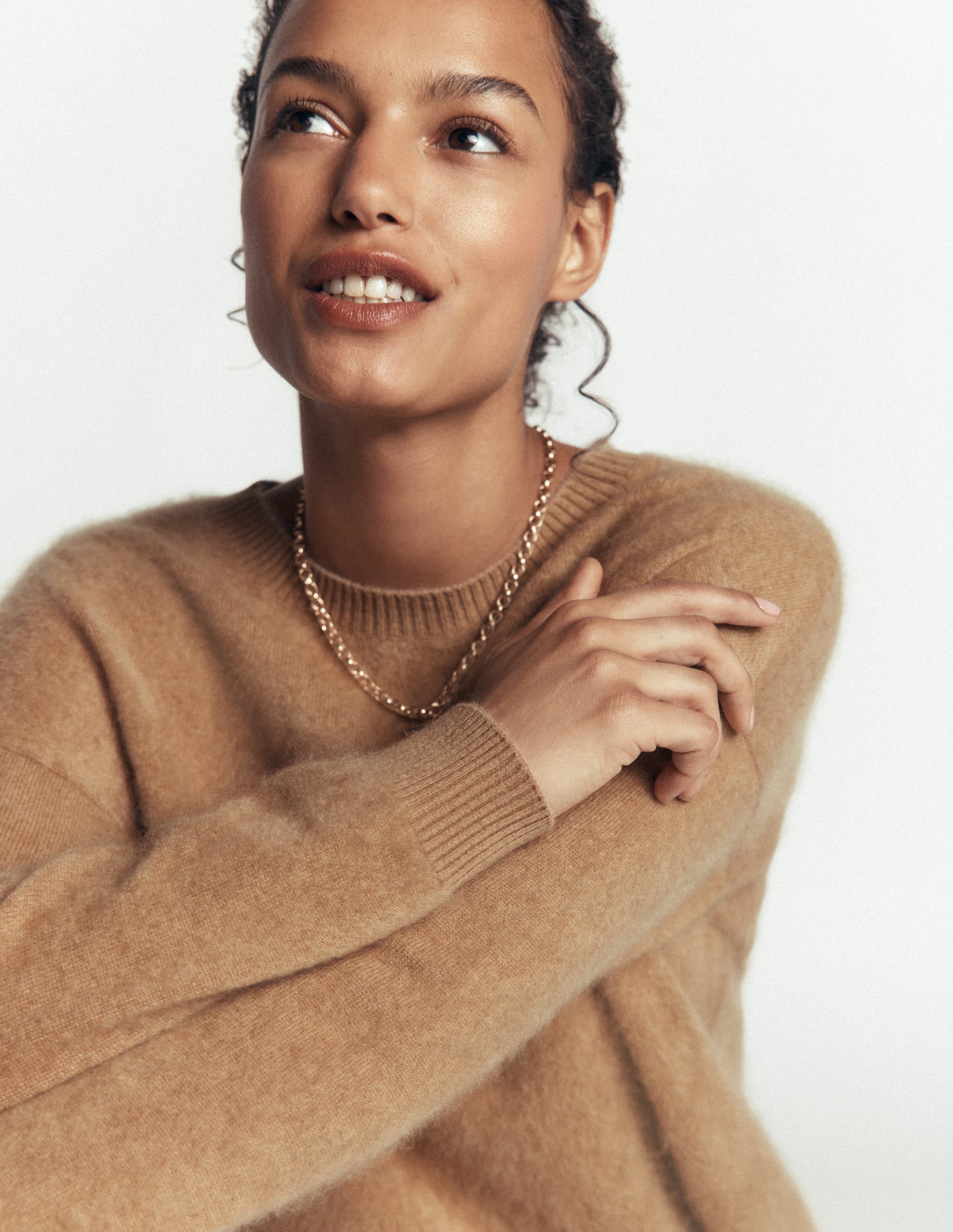 Kat Brushed Cashmere Sweater-Camel Melange - Image 2