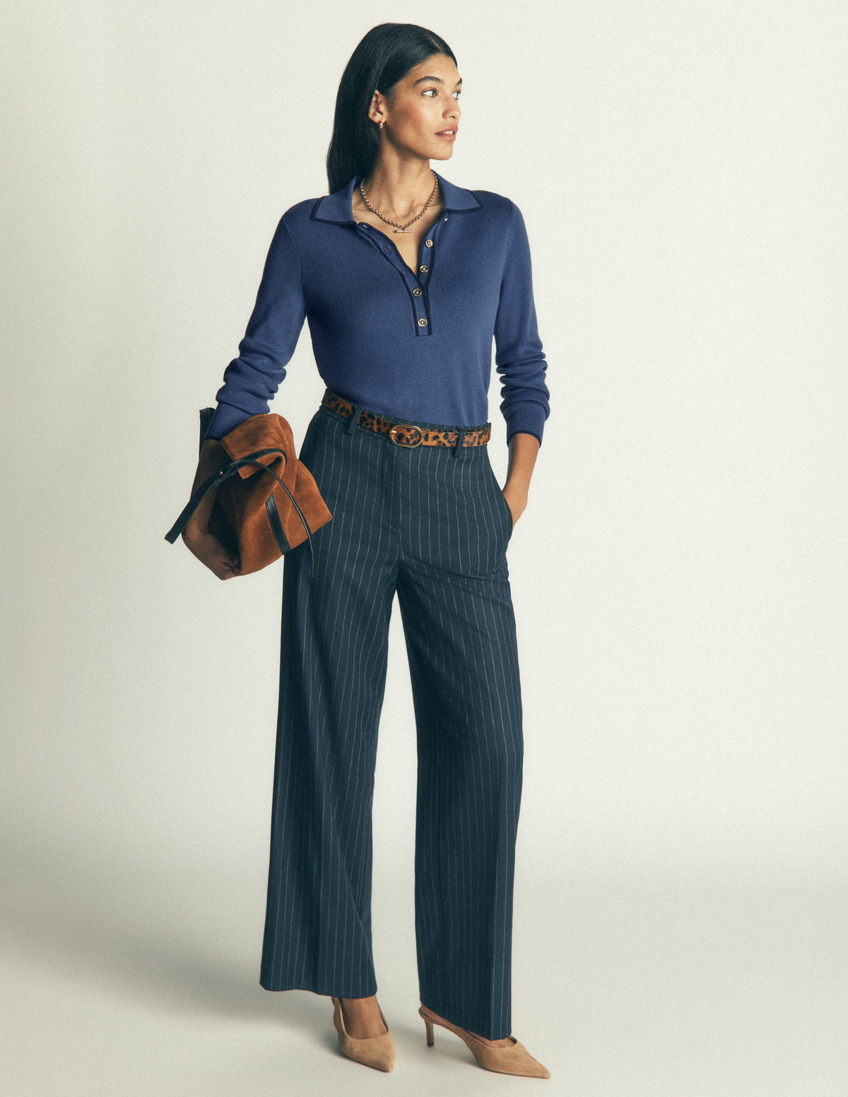 Liz Henley Sweater-Soft Indigo - Image 4