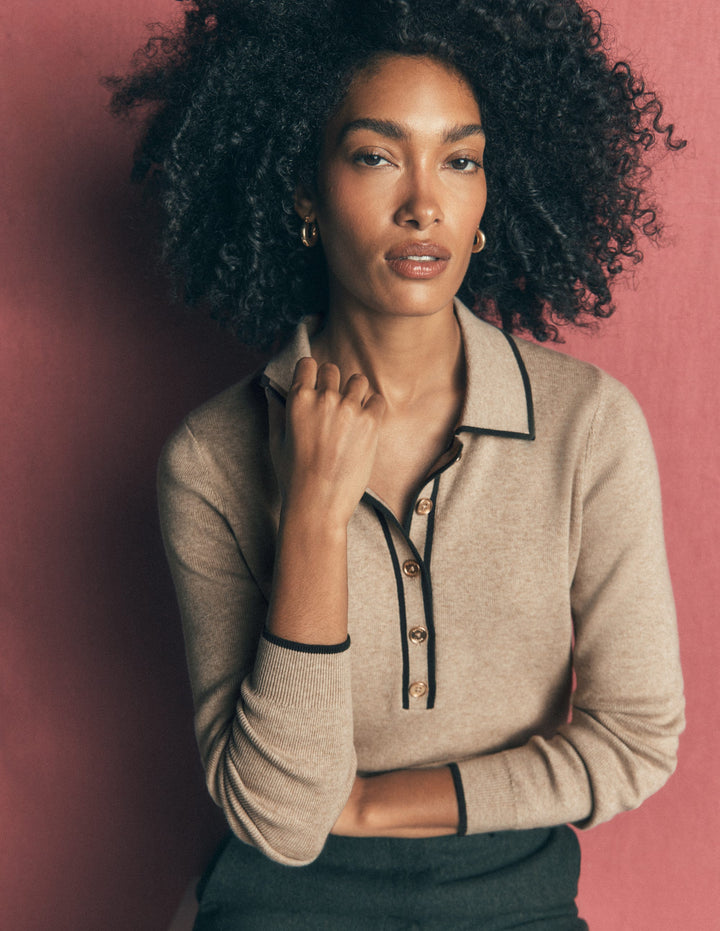 Liz Henley Sweater-Chinchilla Melange