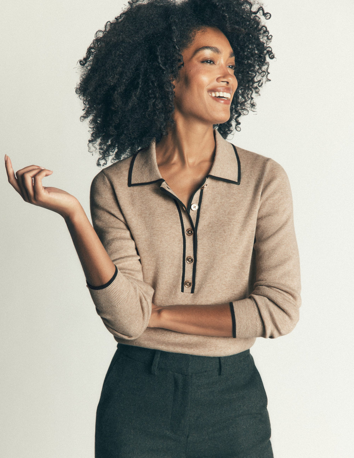 Liz Henley Sweater-Chinchilla Melange - Image 4