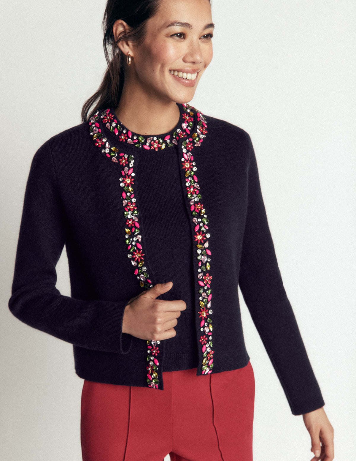 Embellished Knit Cardigan-Navy - Image 5