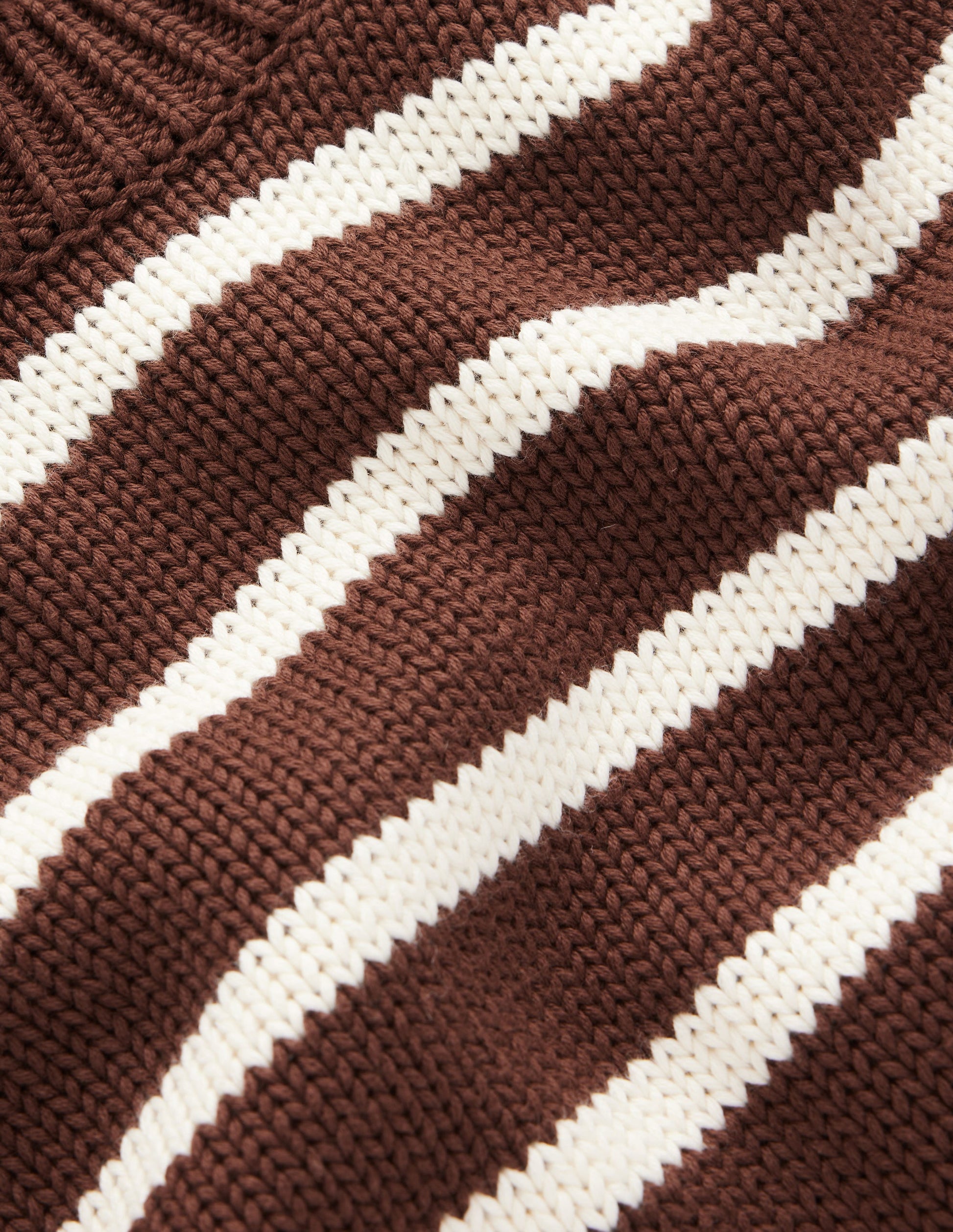 Lucy Chunky Cotton Sweater-brown, ivory stripe-7