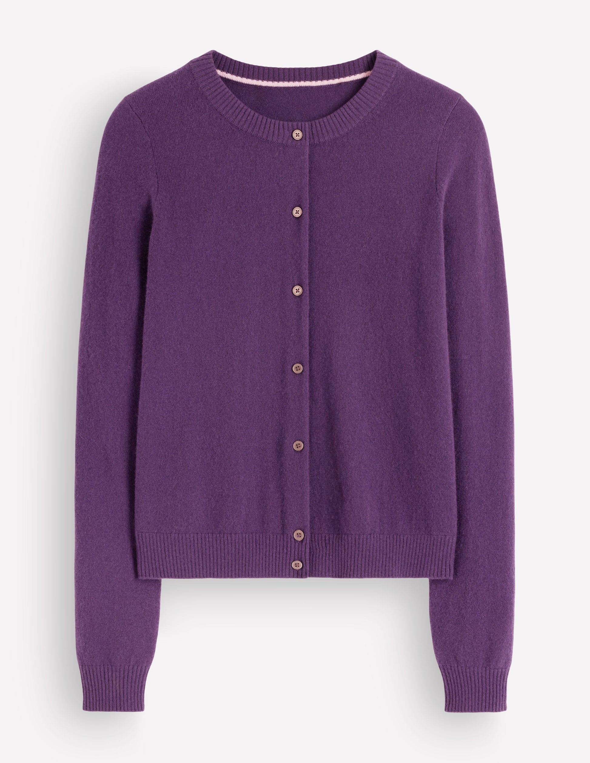 Elsie Cashmere Crew Cardigan-Deep Grape-5