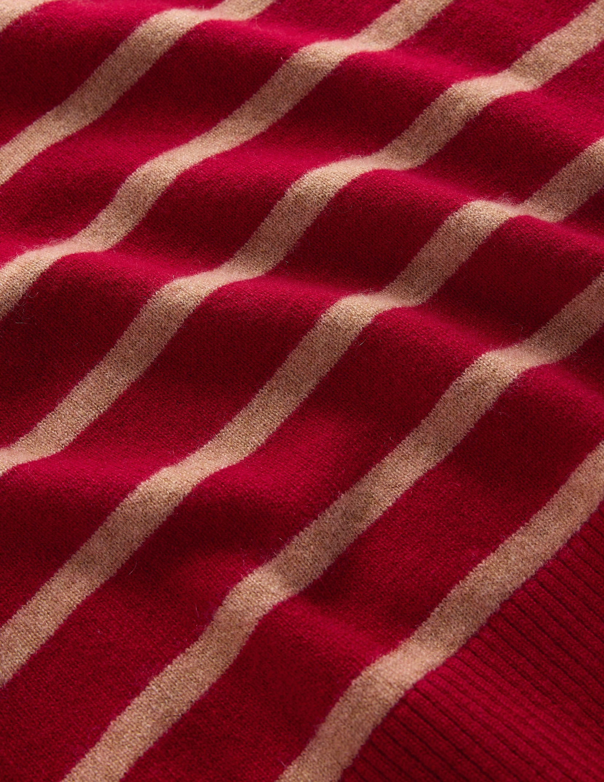 Elsie Cashmere Tank-Poppy Red, Camel Stripe - Image 7