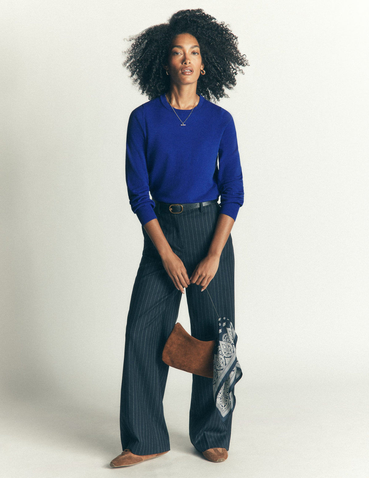 Camilla Cotton Crew Sweater-Bright Blue-4