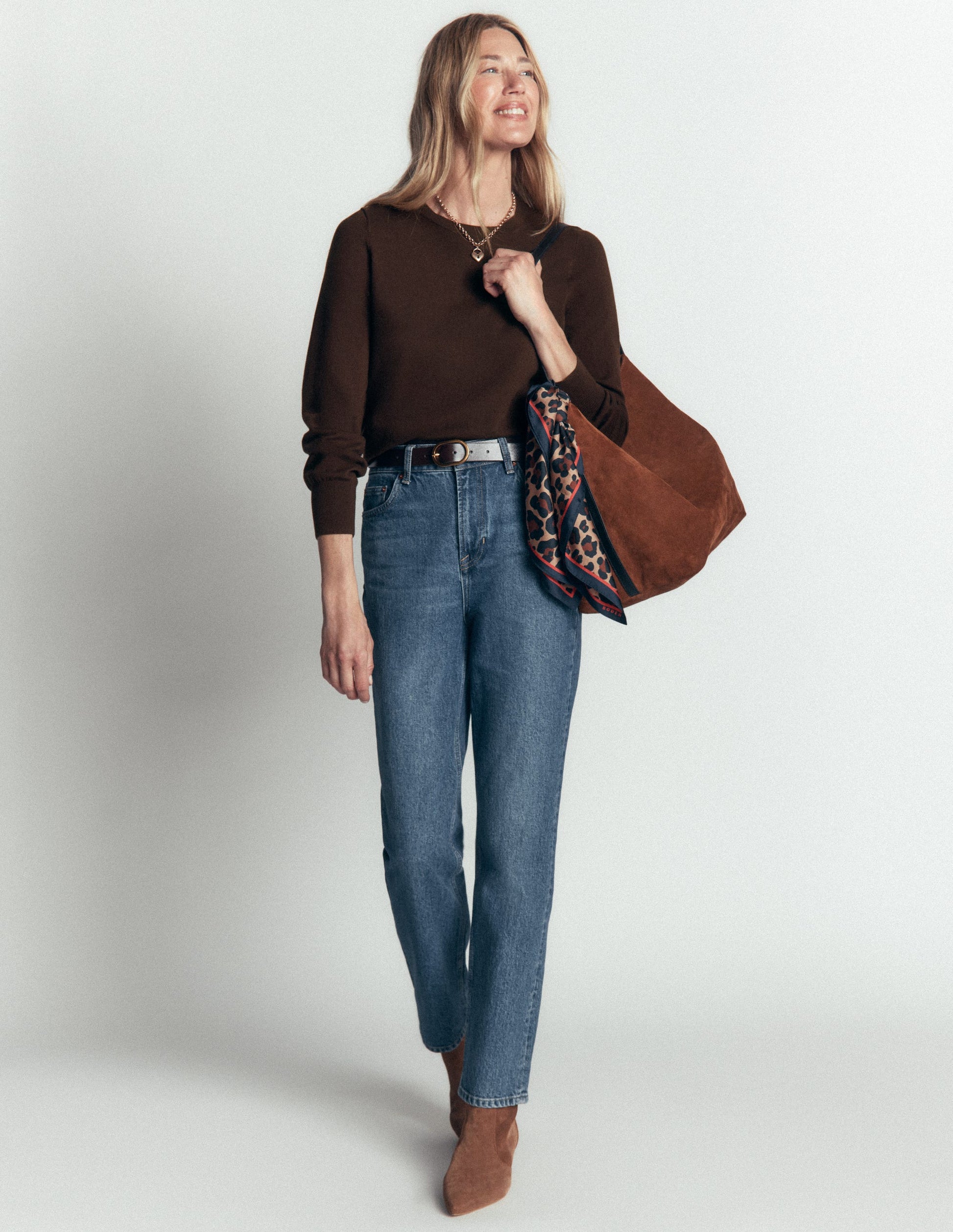 Camilla Cotton Crew Sweater-Bitter Chocolate-1
