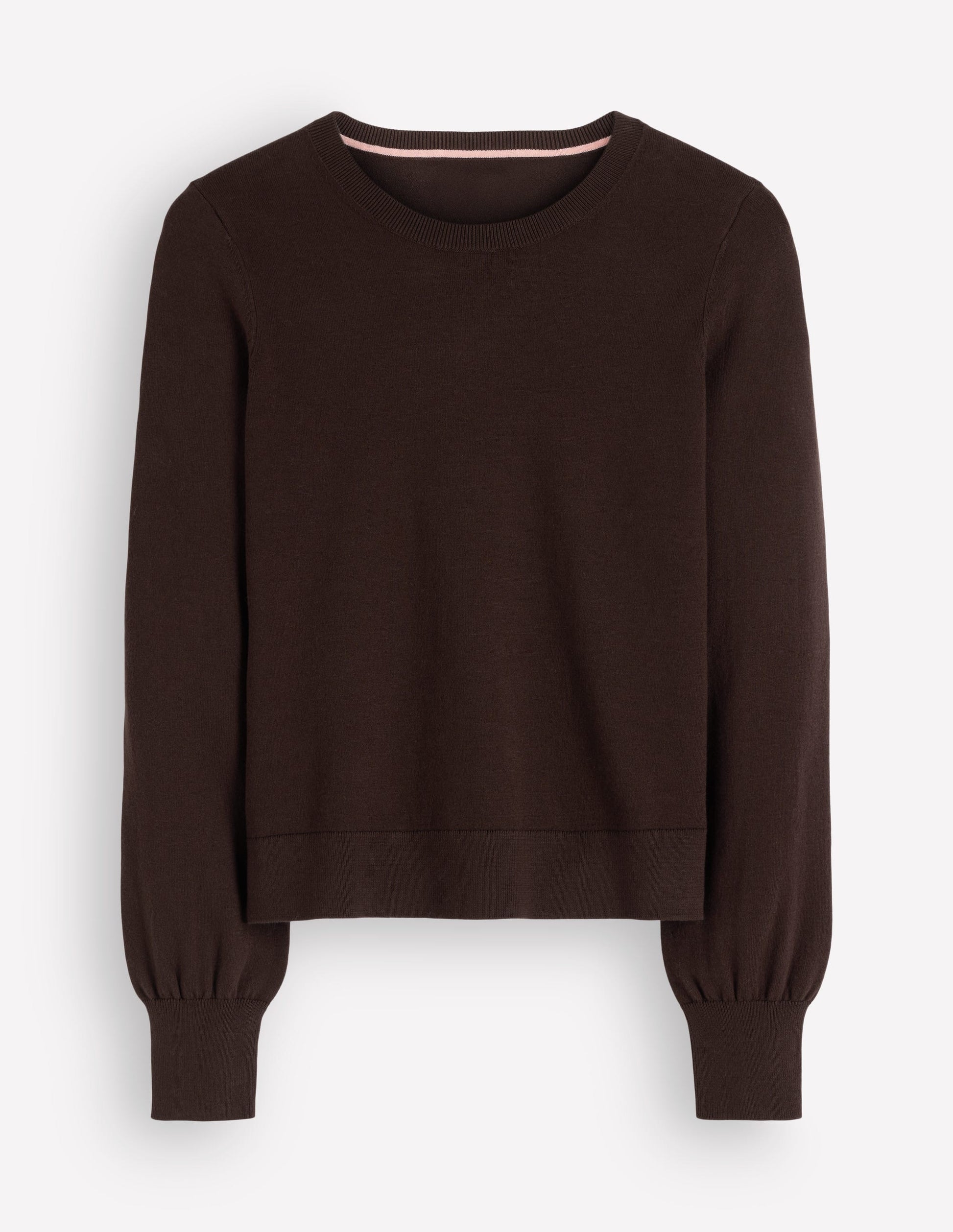 Camilla Cotton Crew Sweater-Bitter Chocolate-5