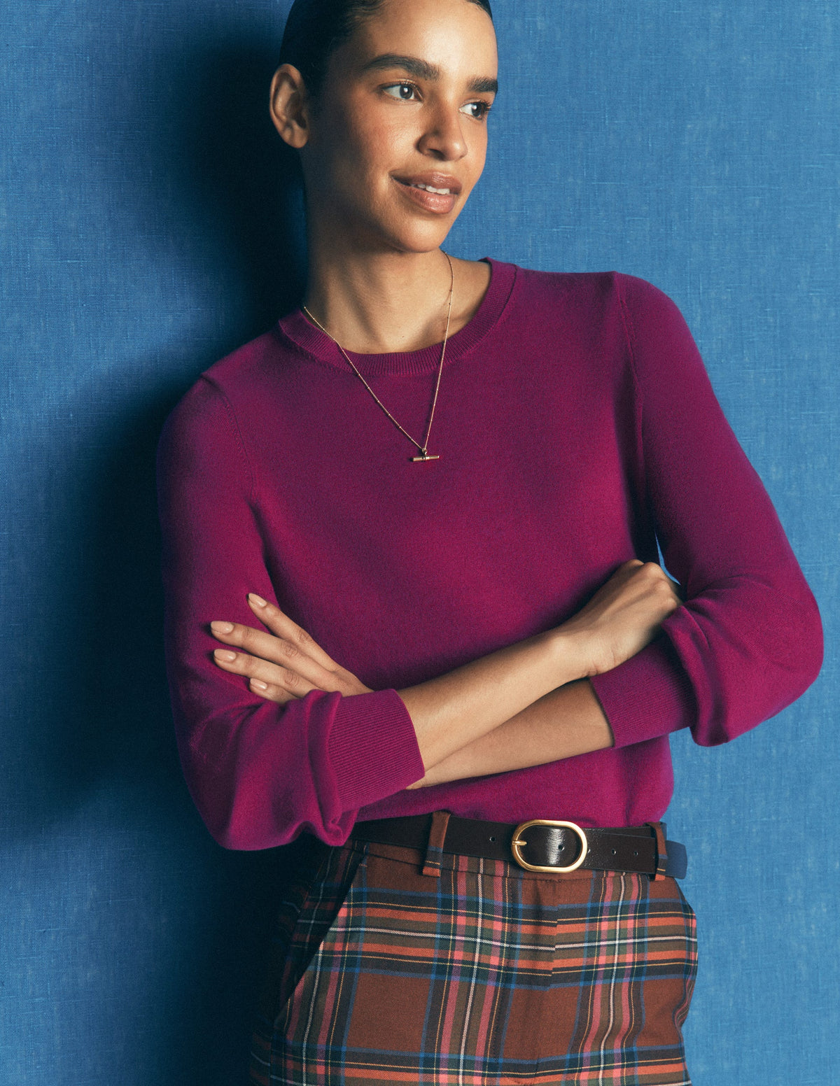 Camilla Cotton Crew Sweater-Potion purple-4