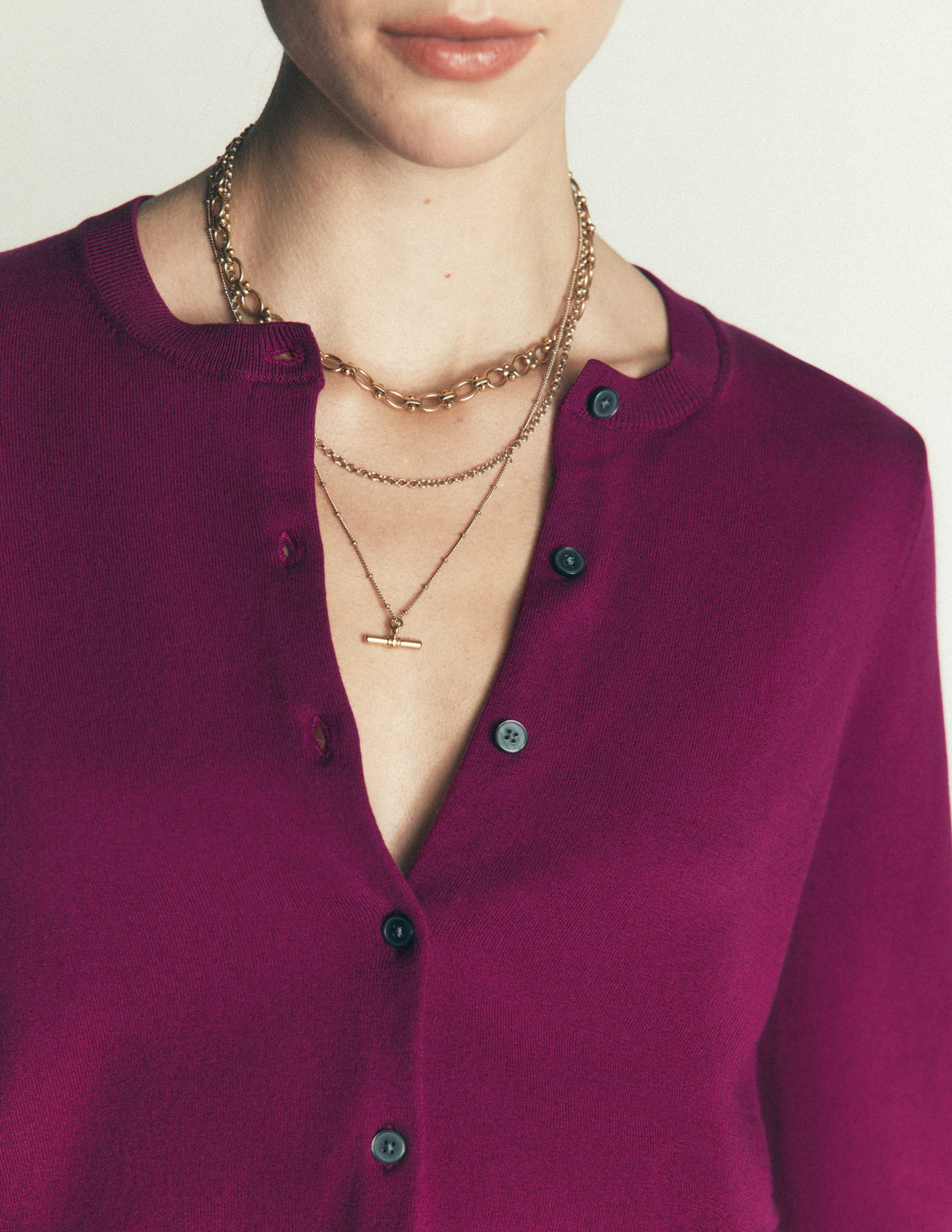 Camilla Cotton Crew Cardigan-Purple Potion - Image 2