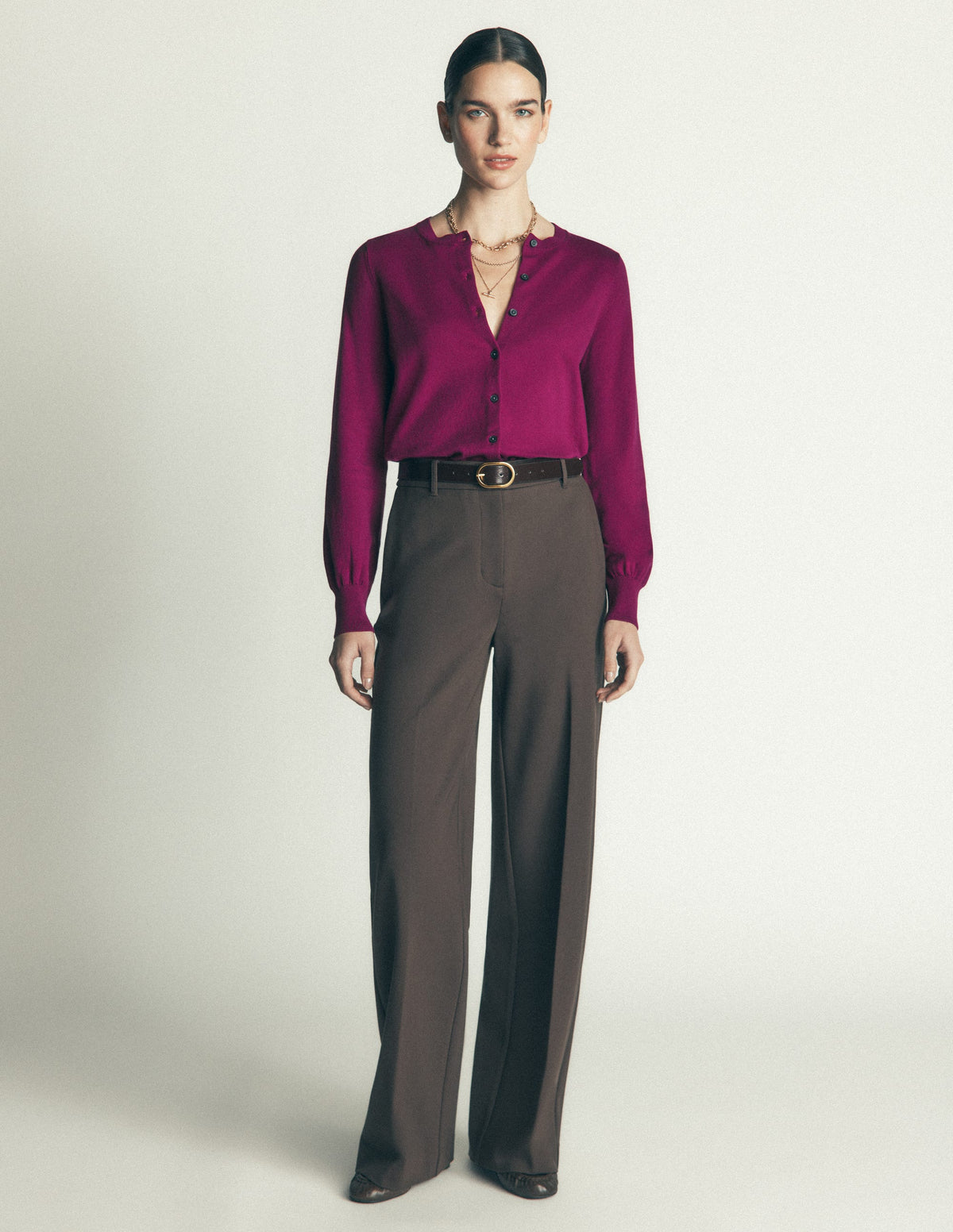 Camilla Cotton Crew Cardigan-Purple Potion - Image 4