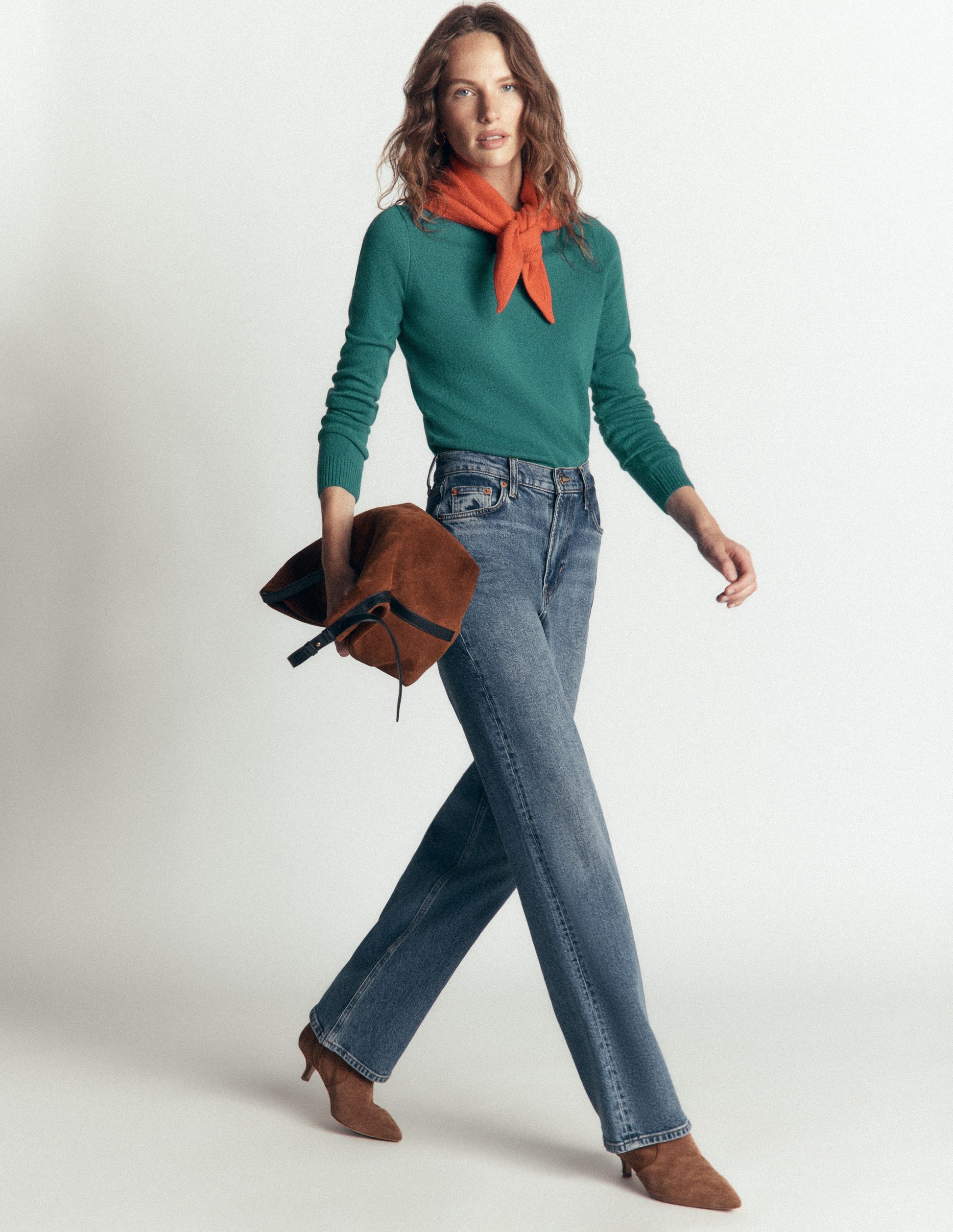 Elsie Cashmere Crew Sweater-Deep Sea Depths-4