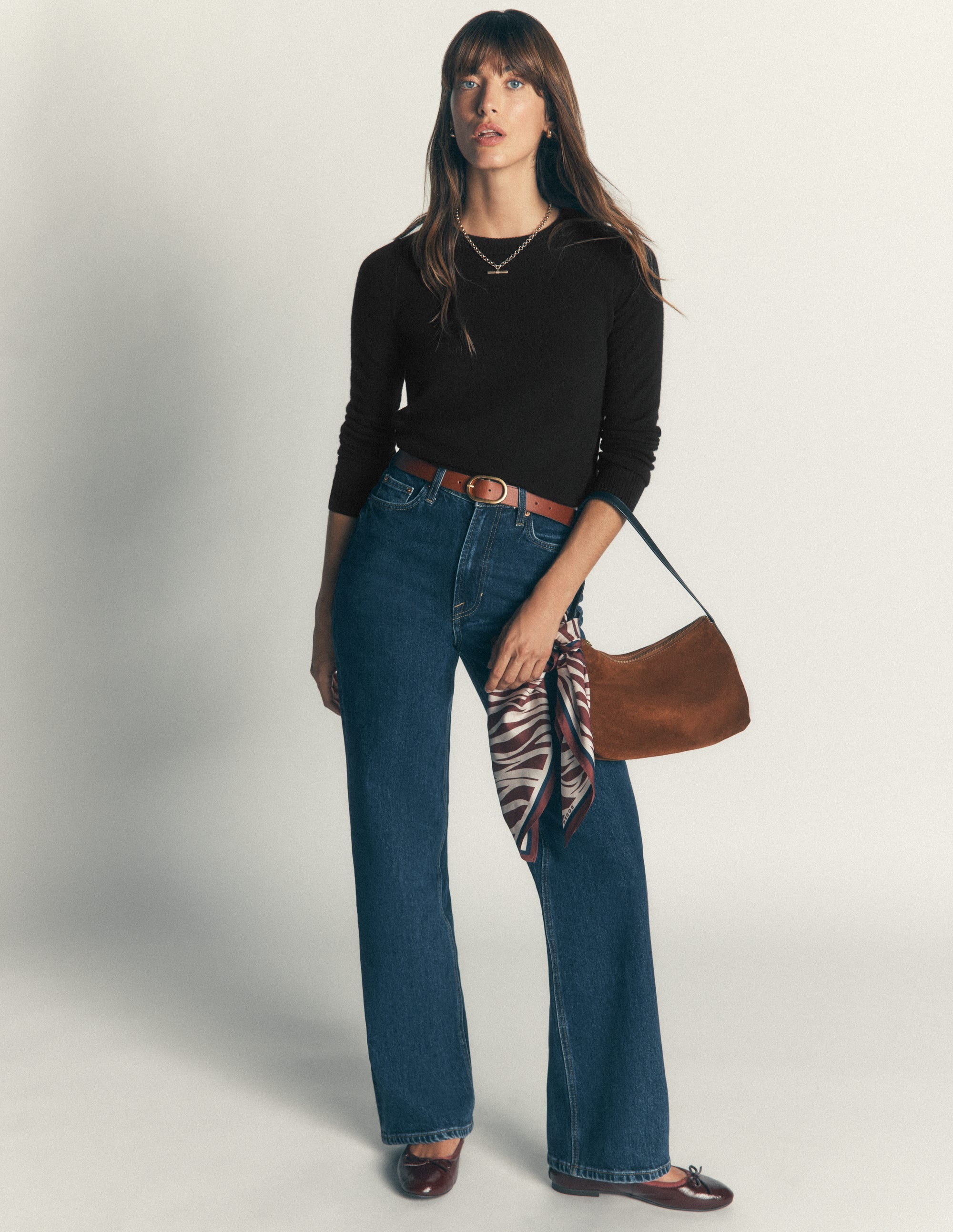 Elsie Cashmere Crew Sweater-Black - Image 4