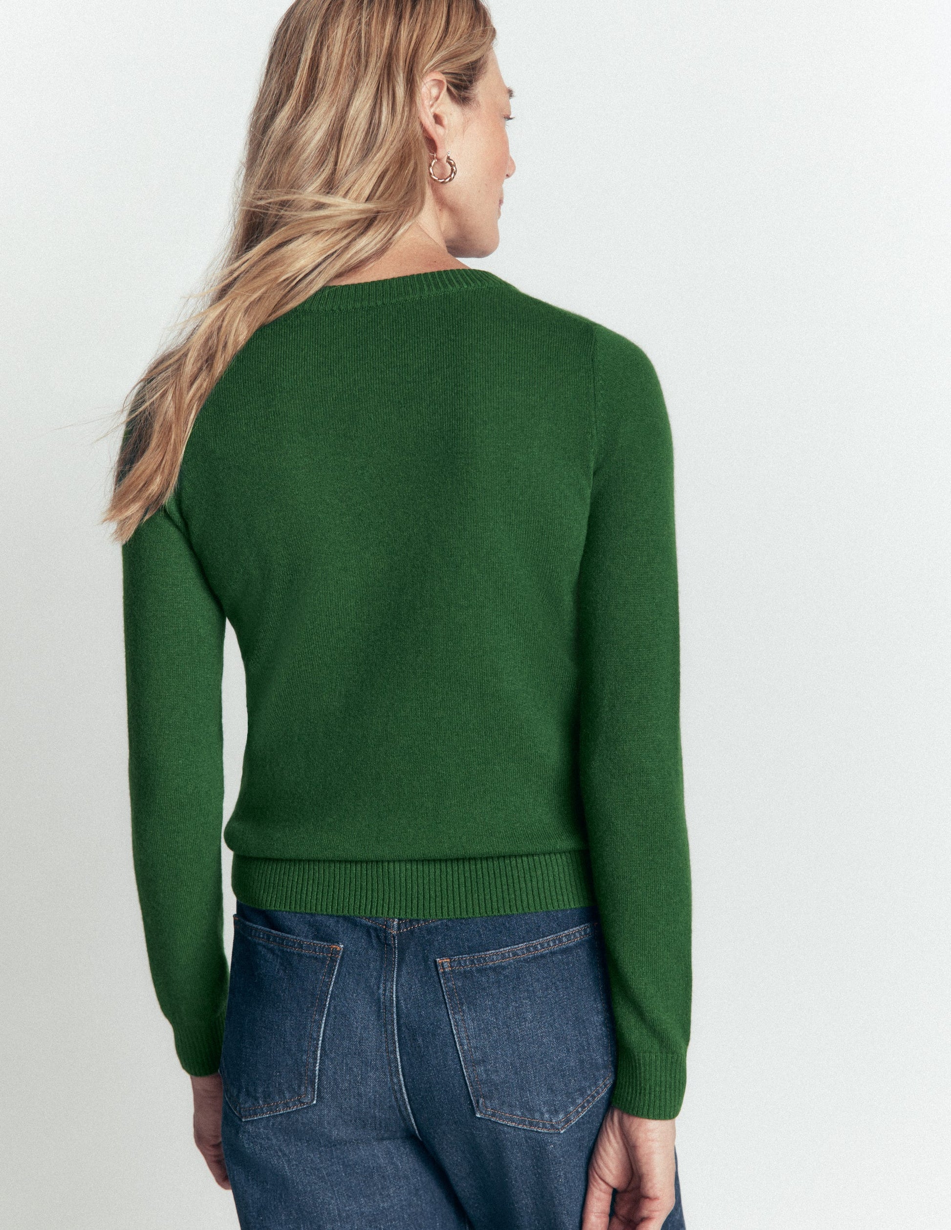 Elsie Cashmere Crew Sweater-Fresh Green-2