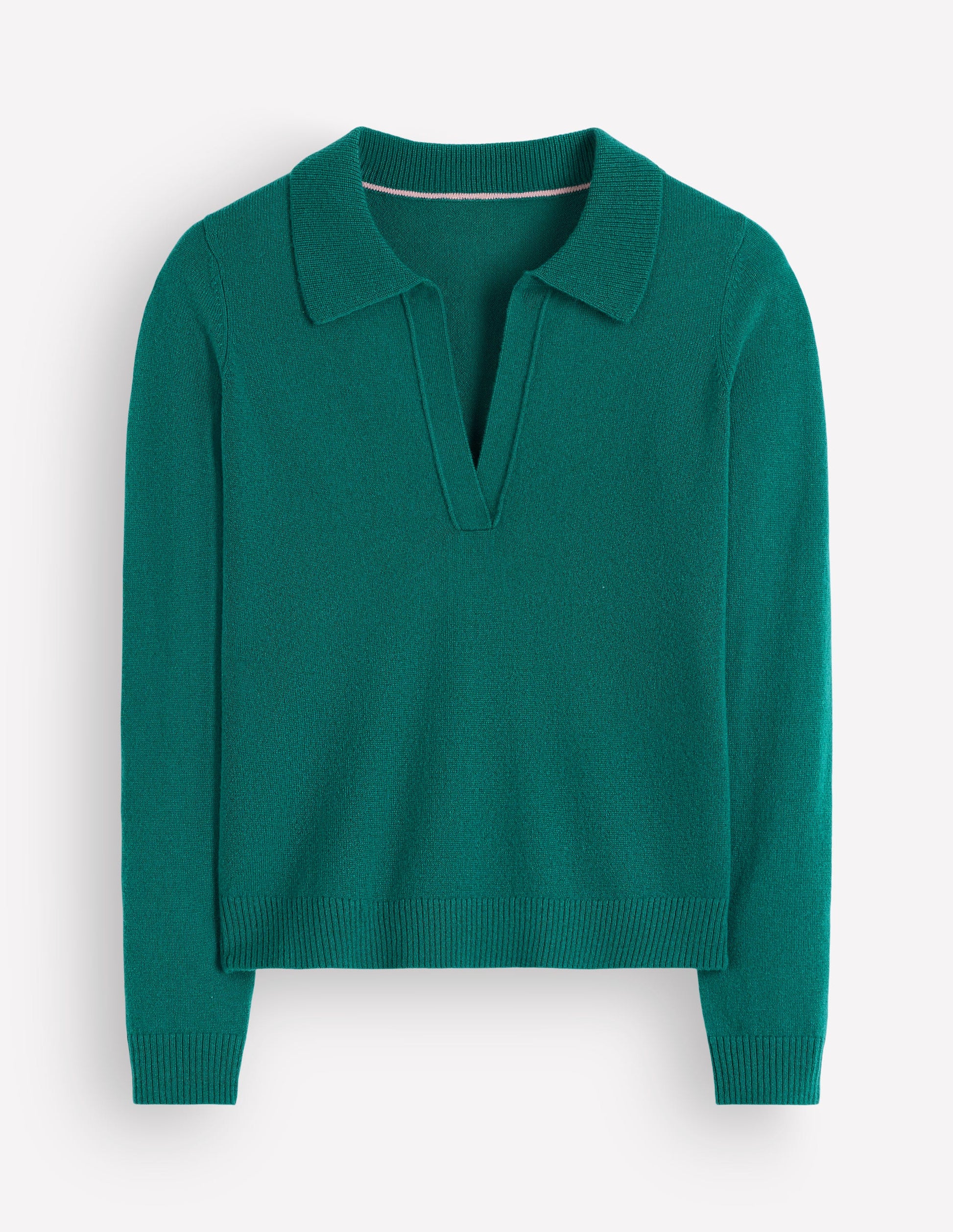 Elsie Cashmere Henley Sweater-Deep Sea Depths-6