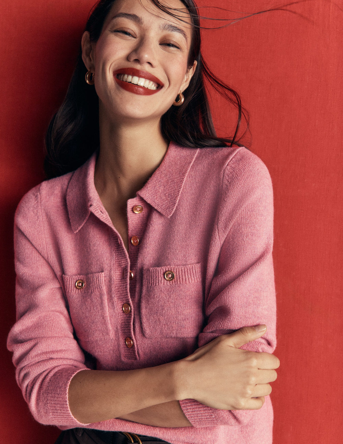 Marianne Merino Wool Sweater-Pink Heather-3