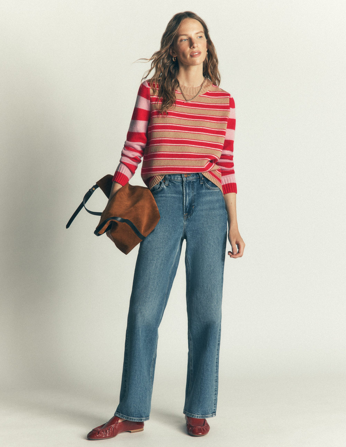 Marta Merino Wool Crew Sweater-Hotch Stripe - Image 4