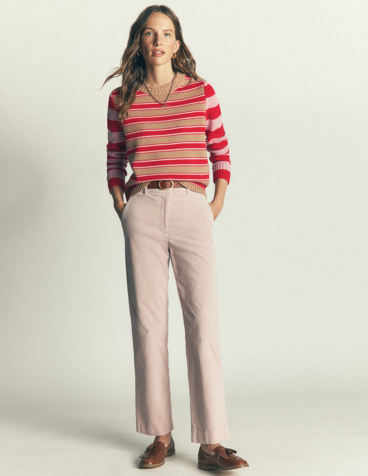 Marta Merino Wool Crew Sweater-Hotch Stripe-5