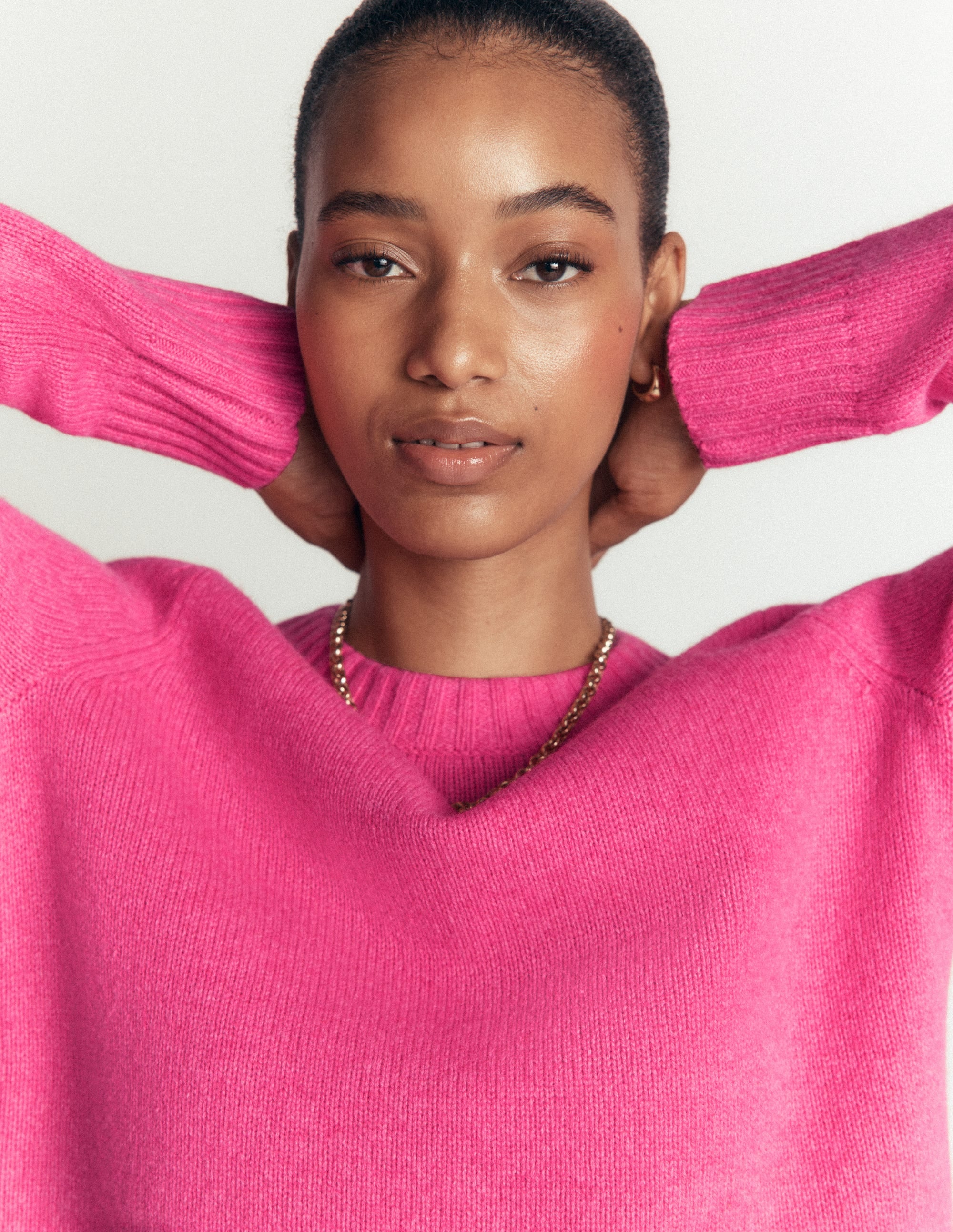 Marta Merino Wool Crew Sweater-Pink Power - Image 3