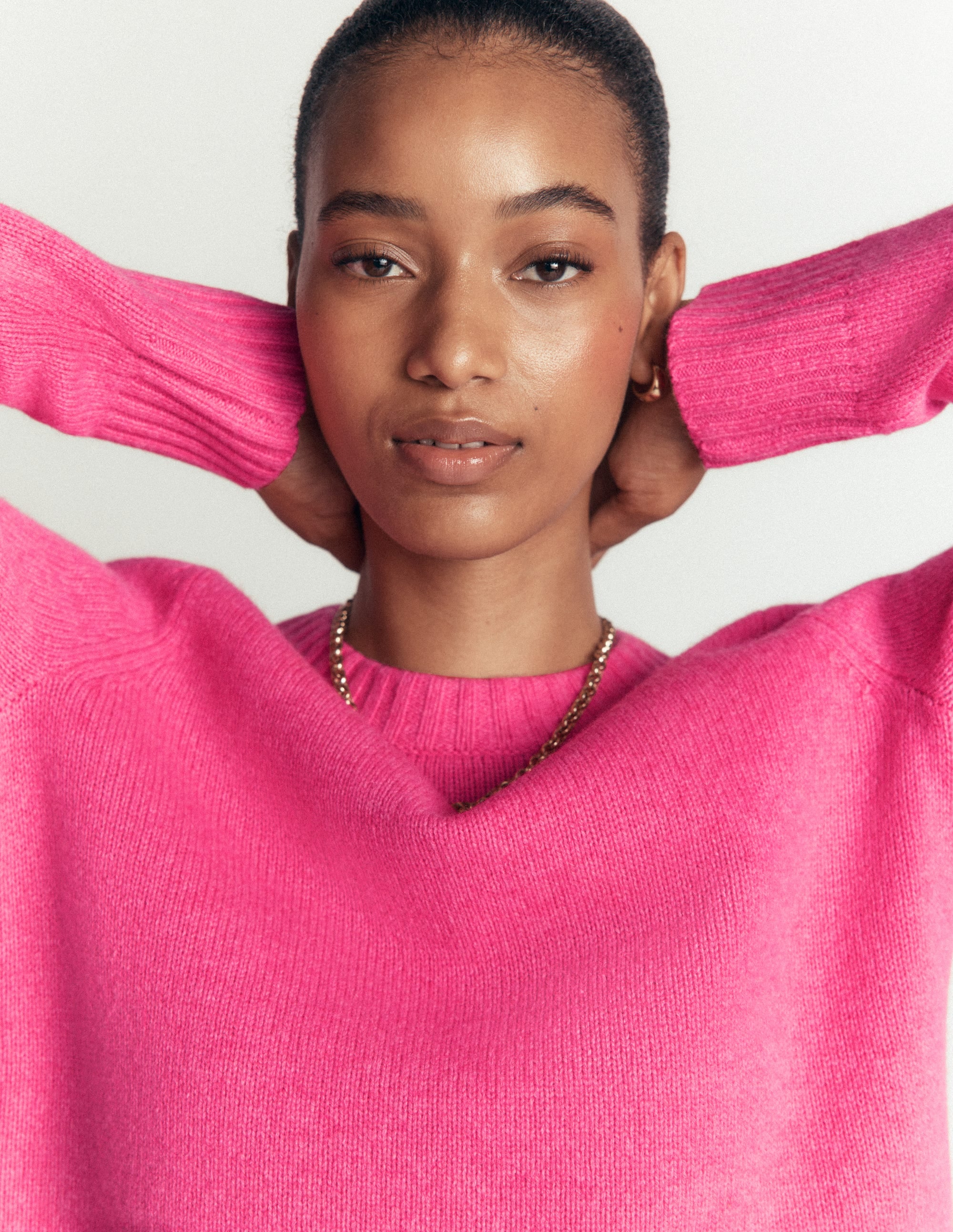 Marta Merino Wool Crew Sweater - Pink Power | Boden USA