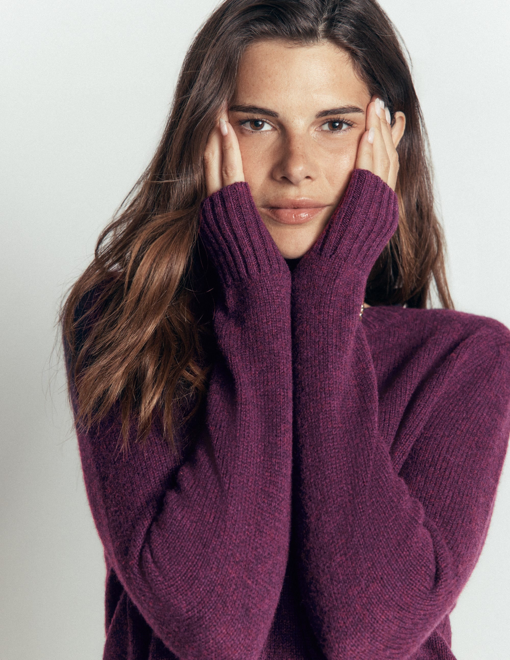 Marta Merino Wool Crew Sweater-Potent Purple - Image 4