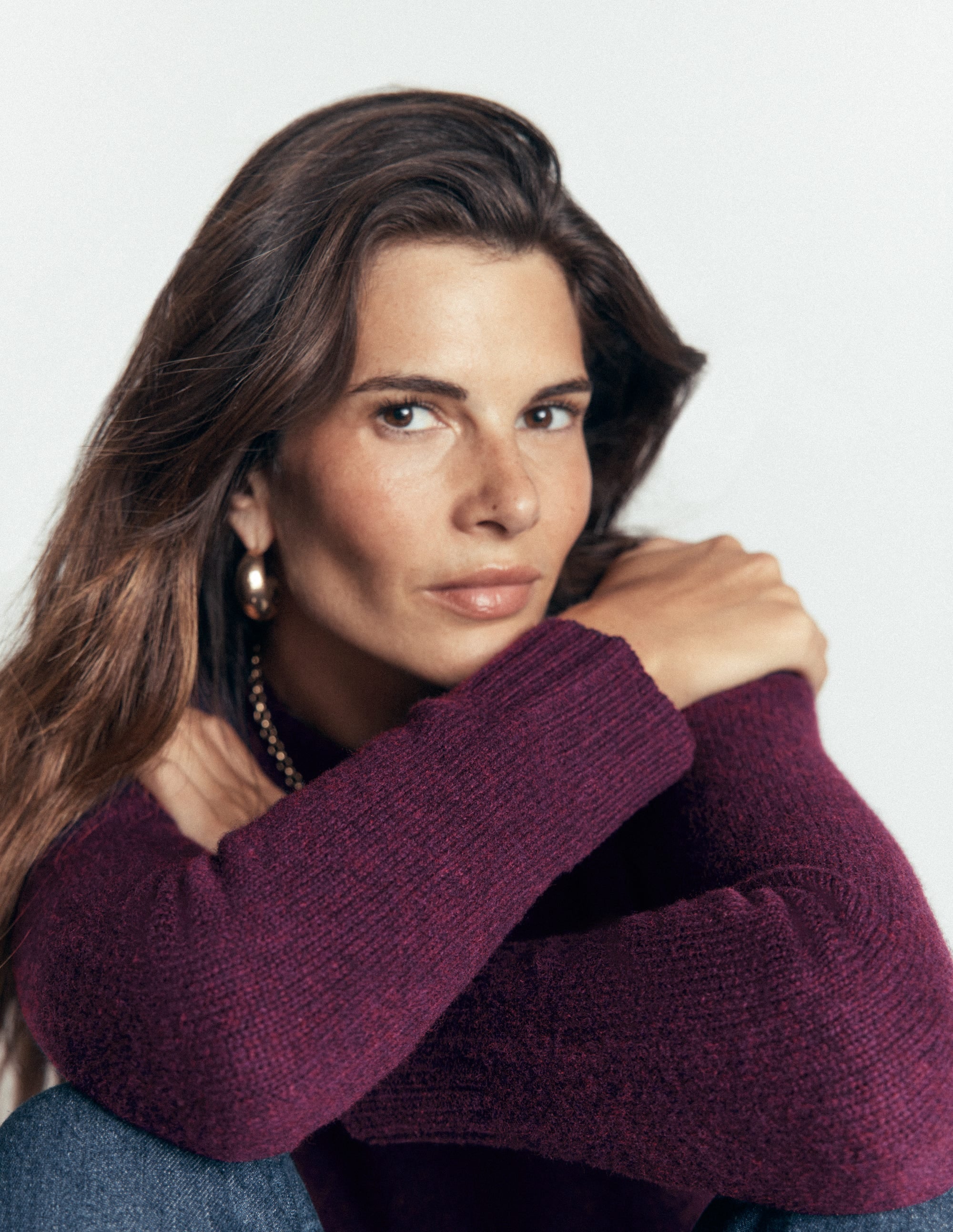 Marta Merino Wool Crew Sweater-Potent Purple - Image 5