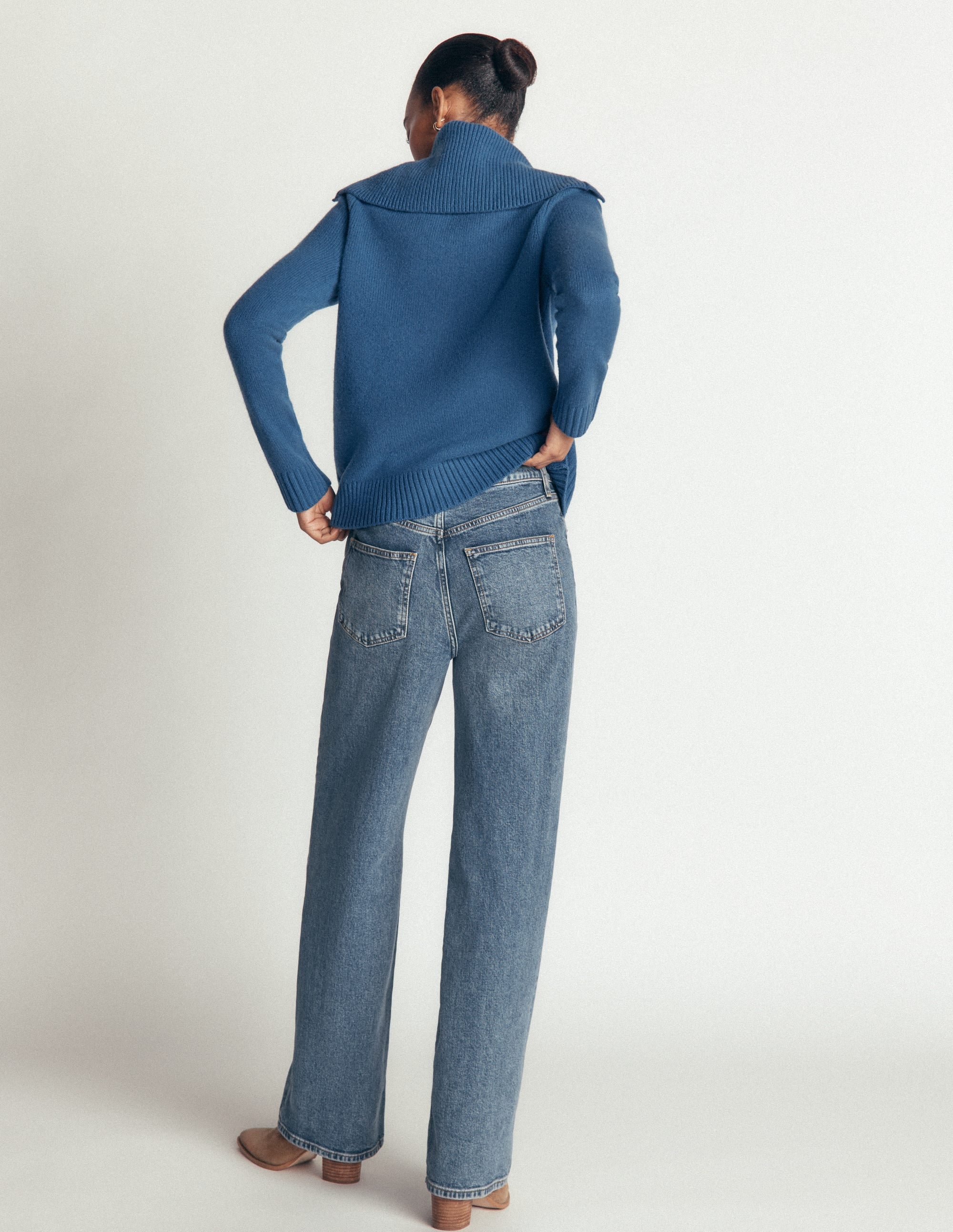 Marta Merino Wool Sailor Top-Delft Blue - Image 4