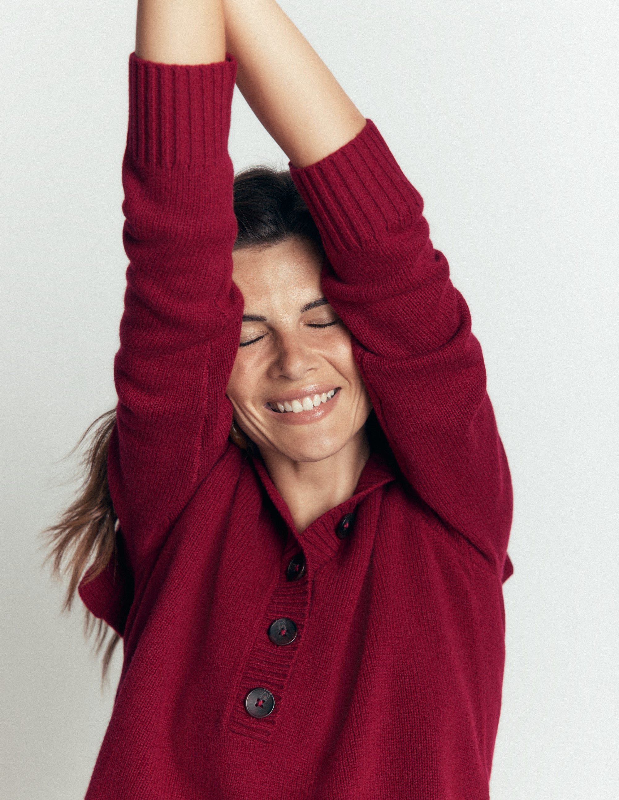 Marta Merino Wool Sailor Top-Pinotage - Image 2