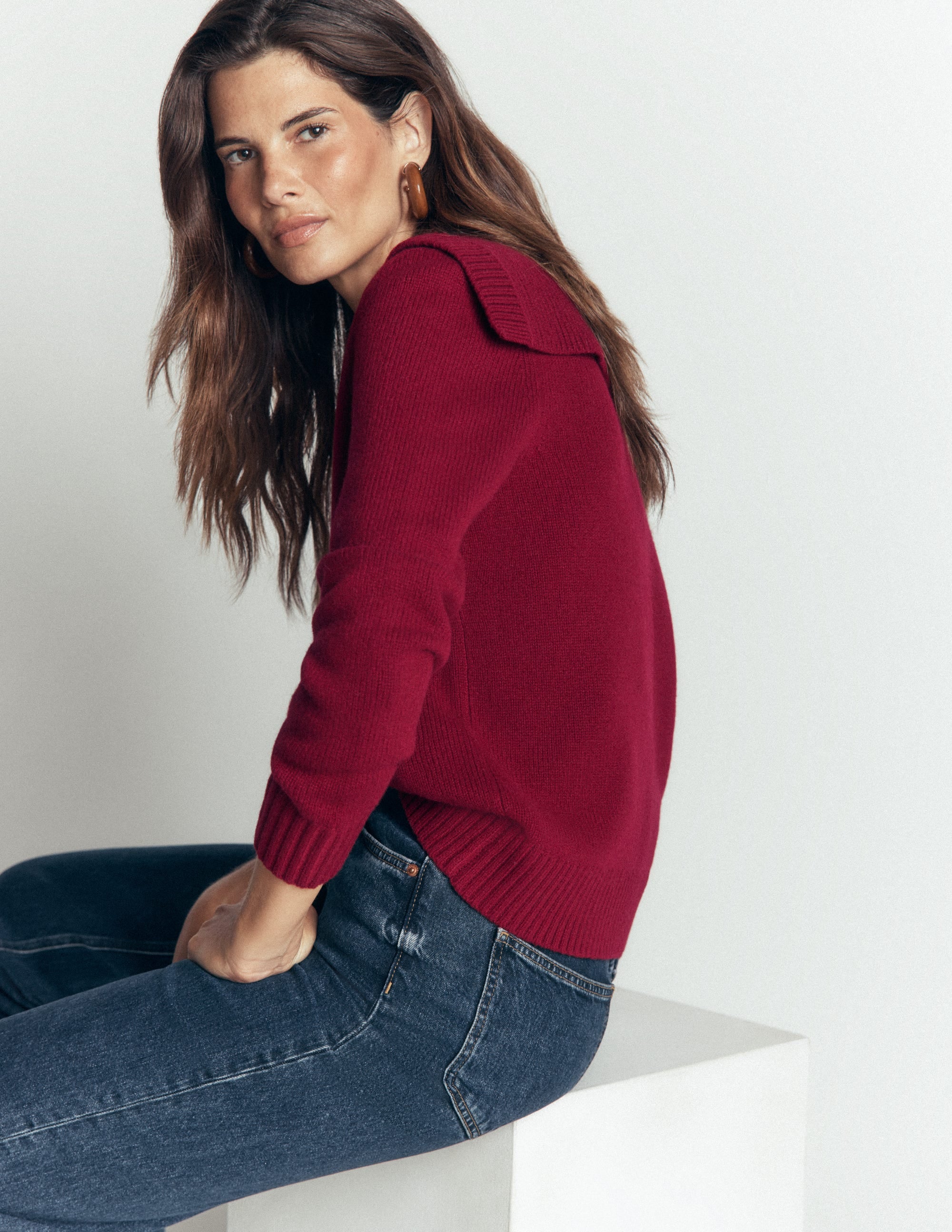 Marta Merino Wool Sailor Top-Pinotage - Image 3