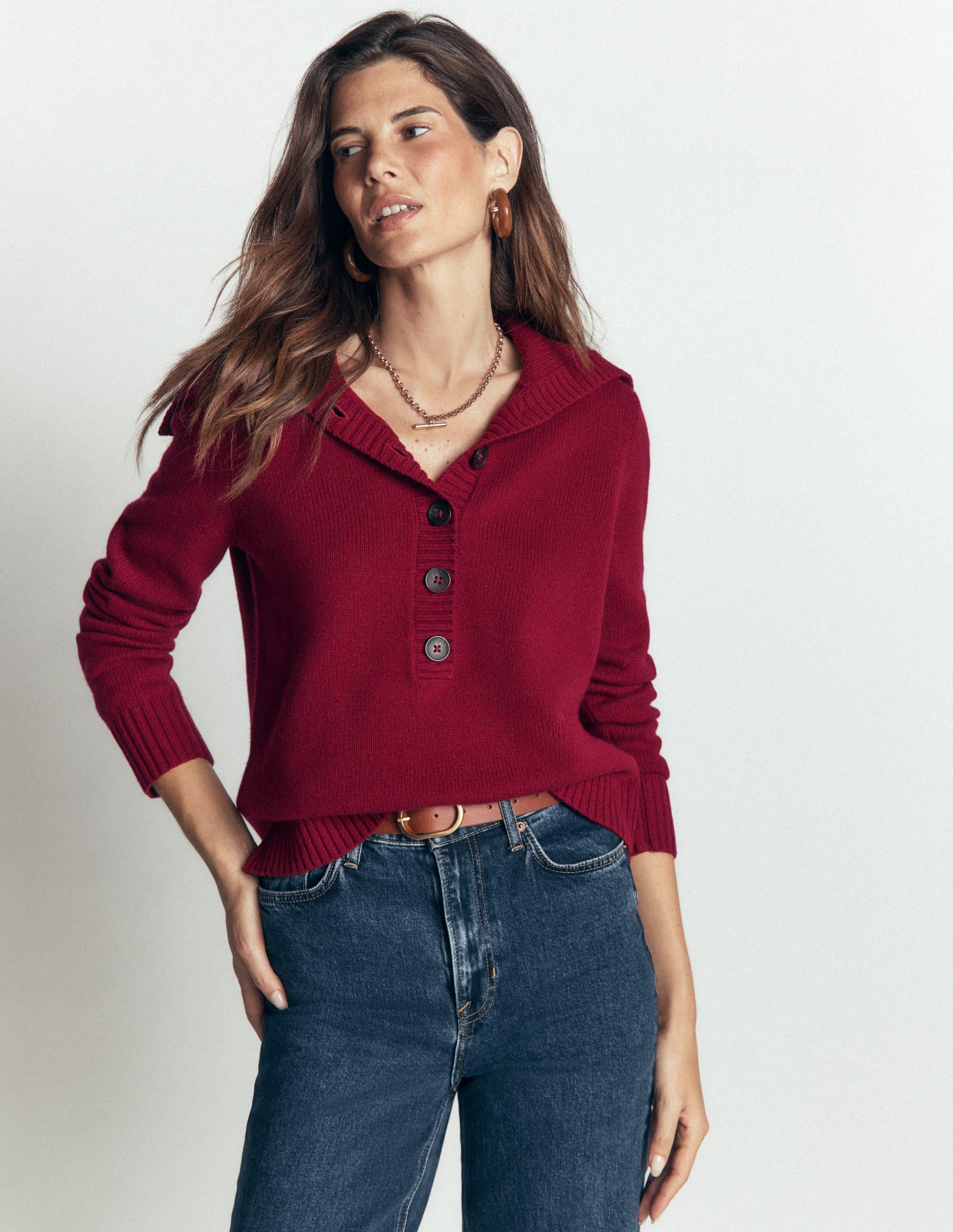 Marta Merino Wool Sailor Top-Pinotage - Image 5